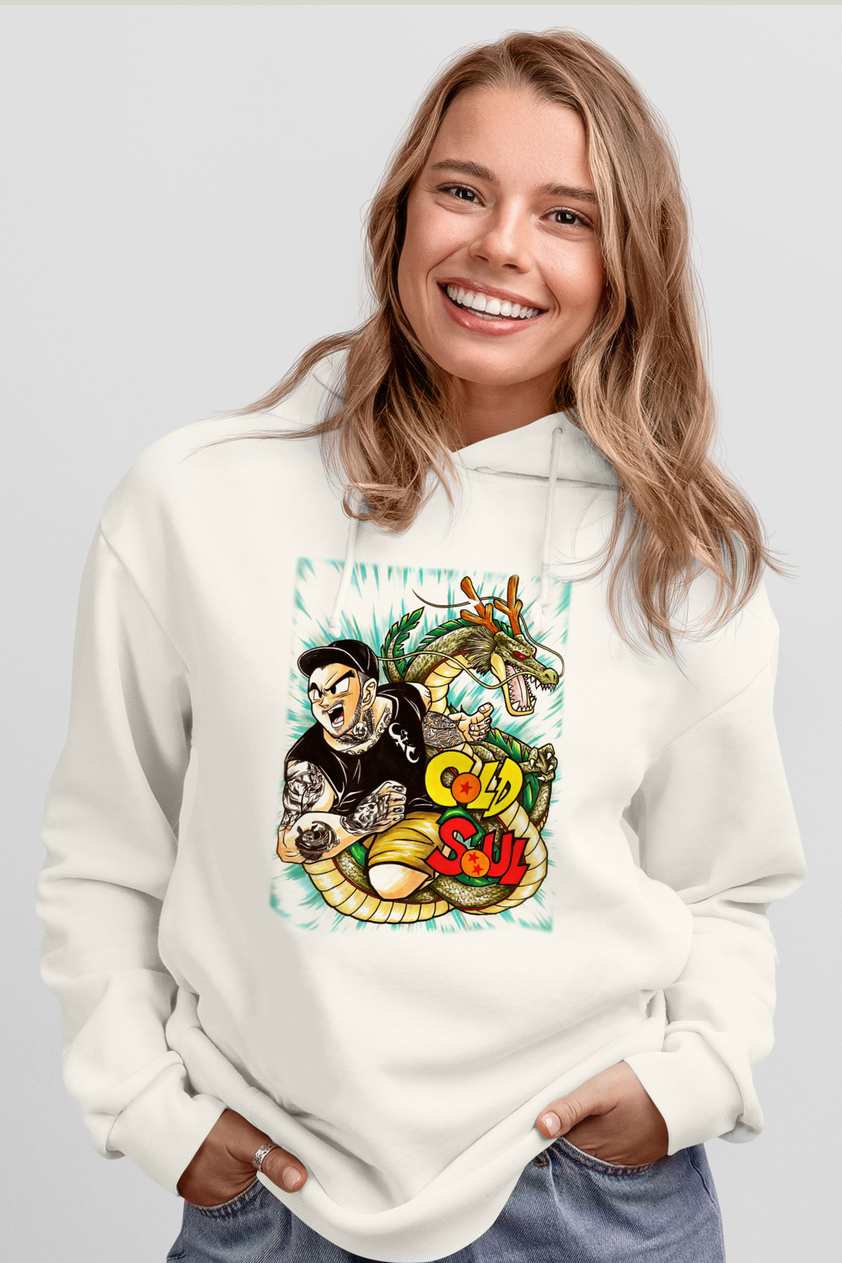 Emmure Beyaz Unisex Kapşonlu Sweatshirt