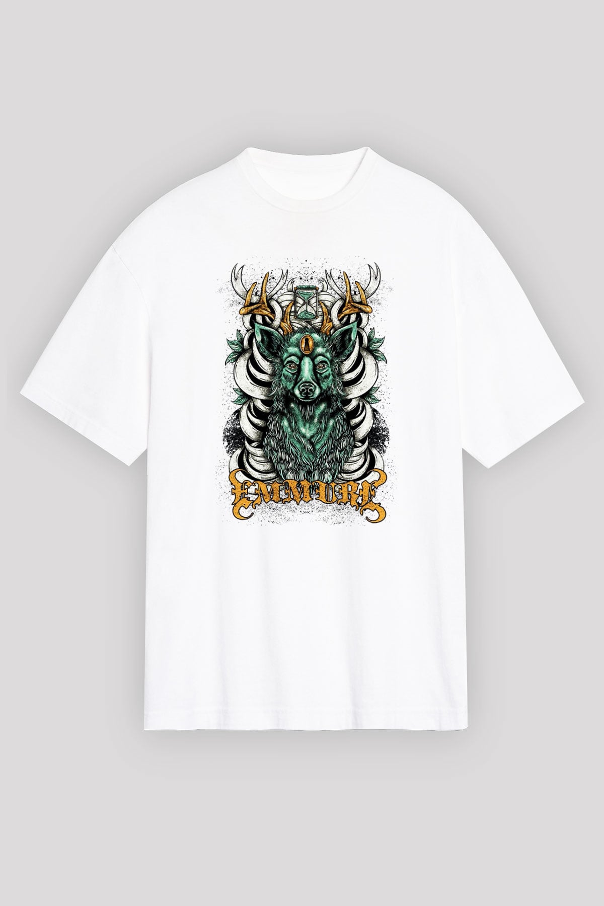 Emmure Beyaz Unisex Oversize Tişört T-Shirt