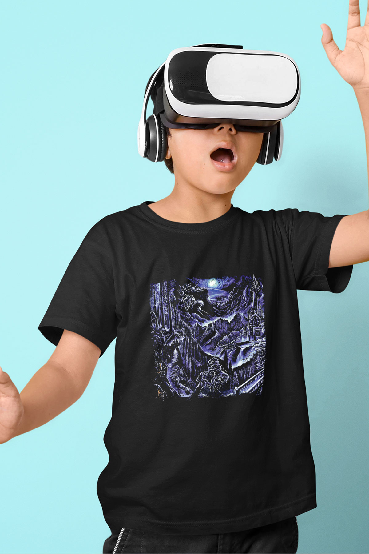 Emperor Baskılı Unisex Siyah Çocuk Tişört