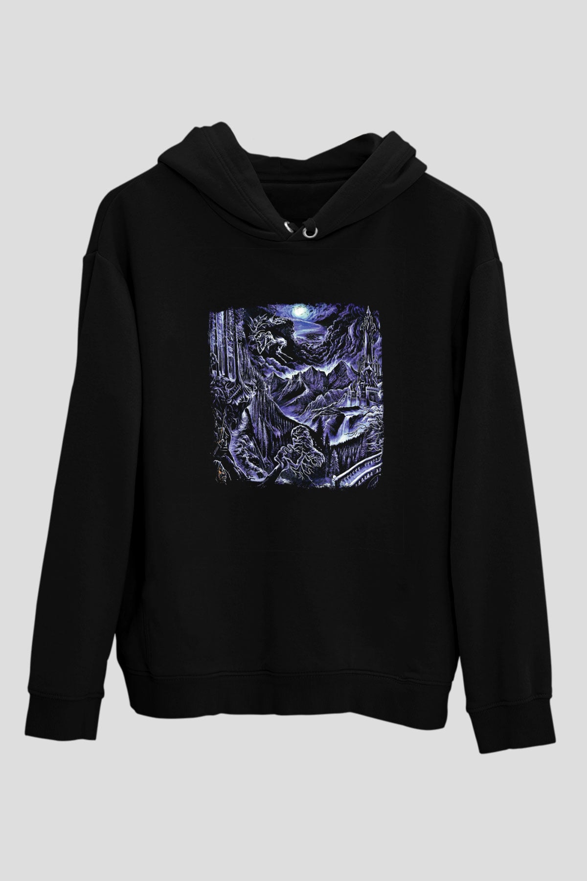 Emperor Baskılı Unisex Siyah Hoodie