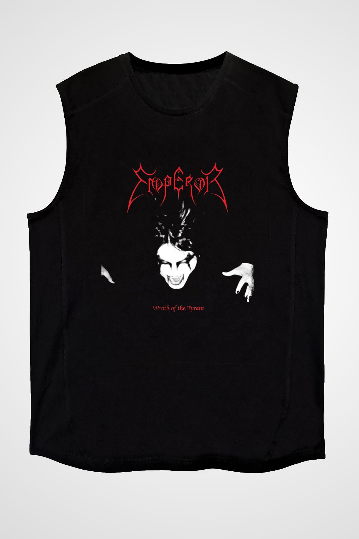 Emperor Baskılı Unisex Siyah Kolsuz Tişört