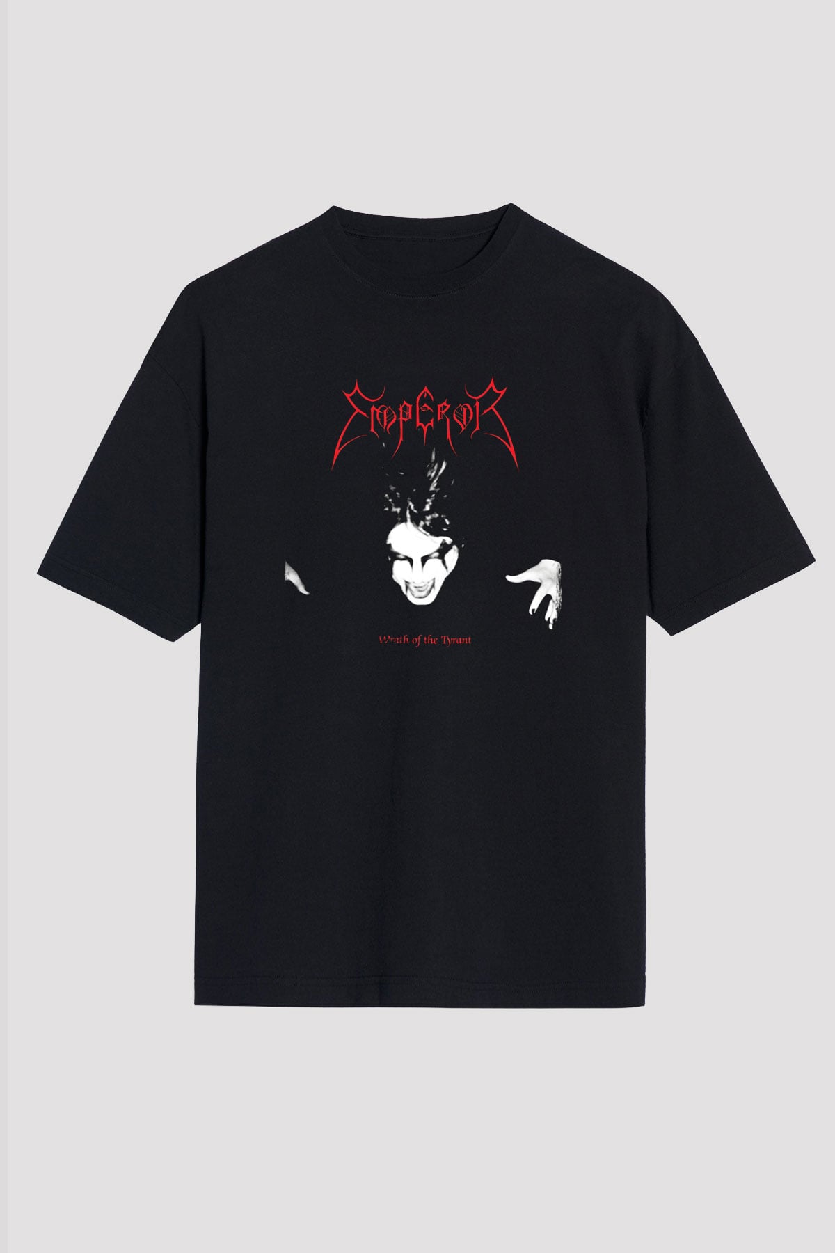 Emperor Baskılı Unisex Siyah Oversize Tişört