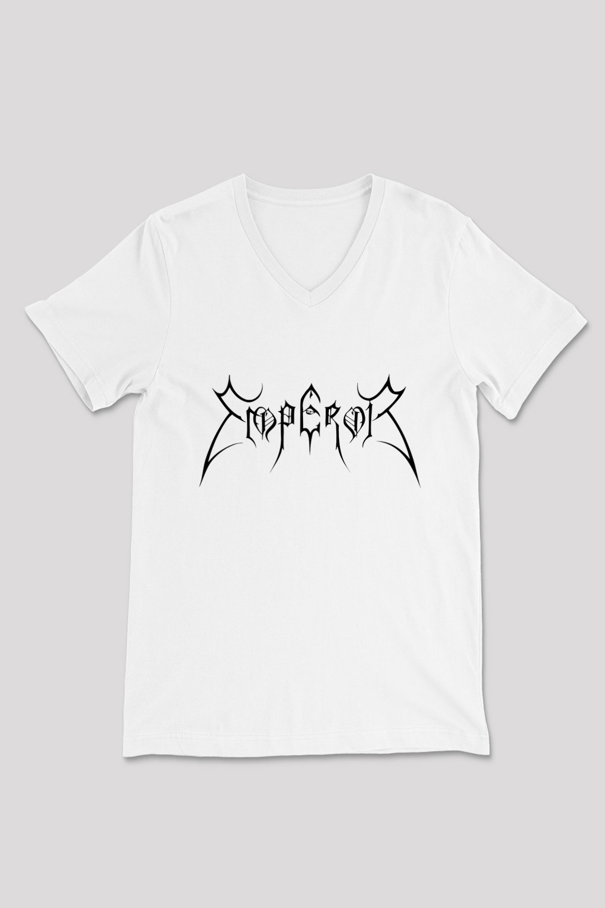 Emperor Beyaz Unisex V Yaka Tişört T-Shirt