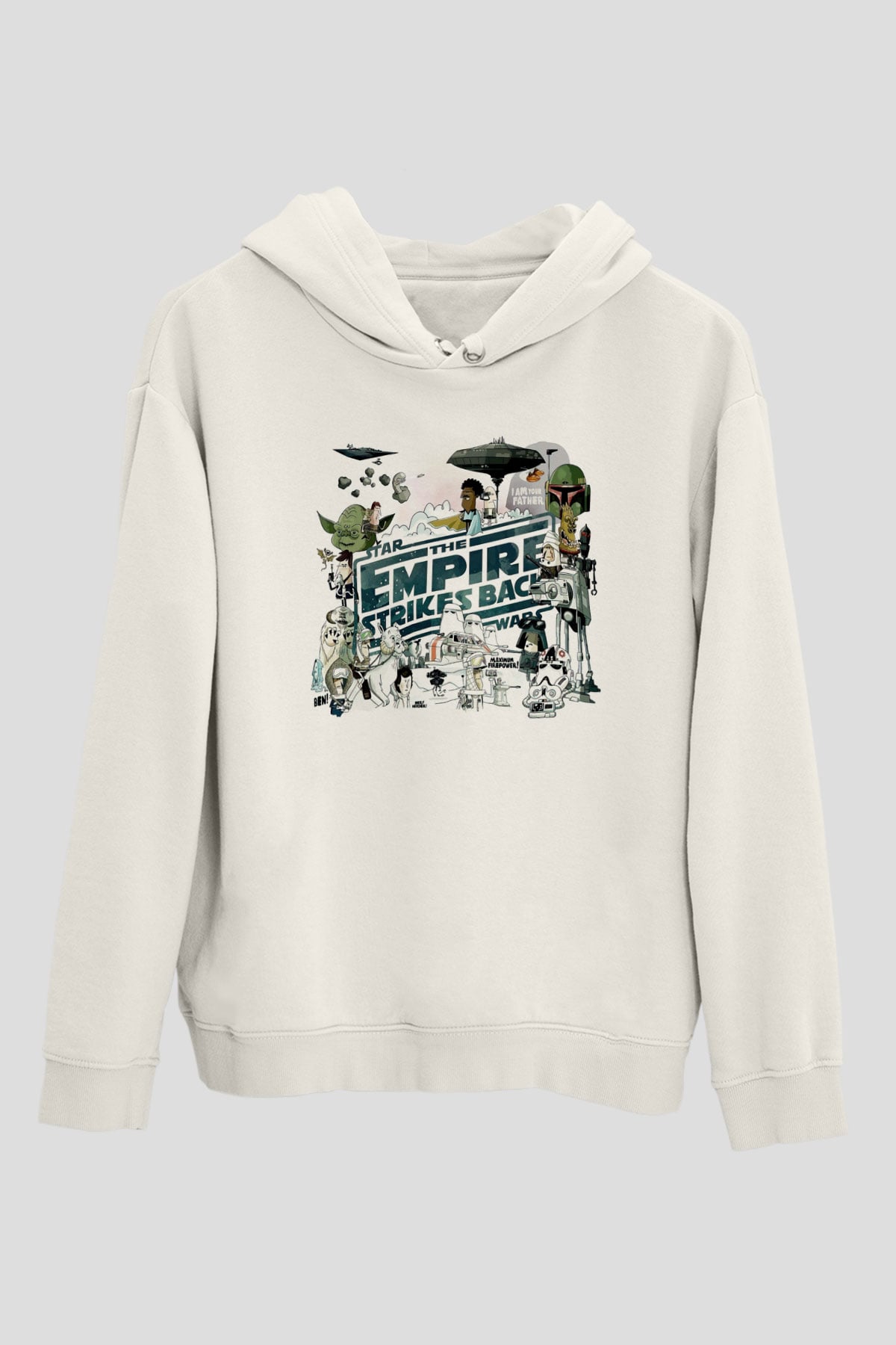 Empire Strikes Back Beyaz Unisex Hoodie