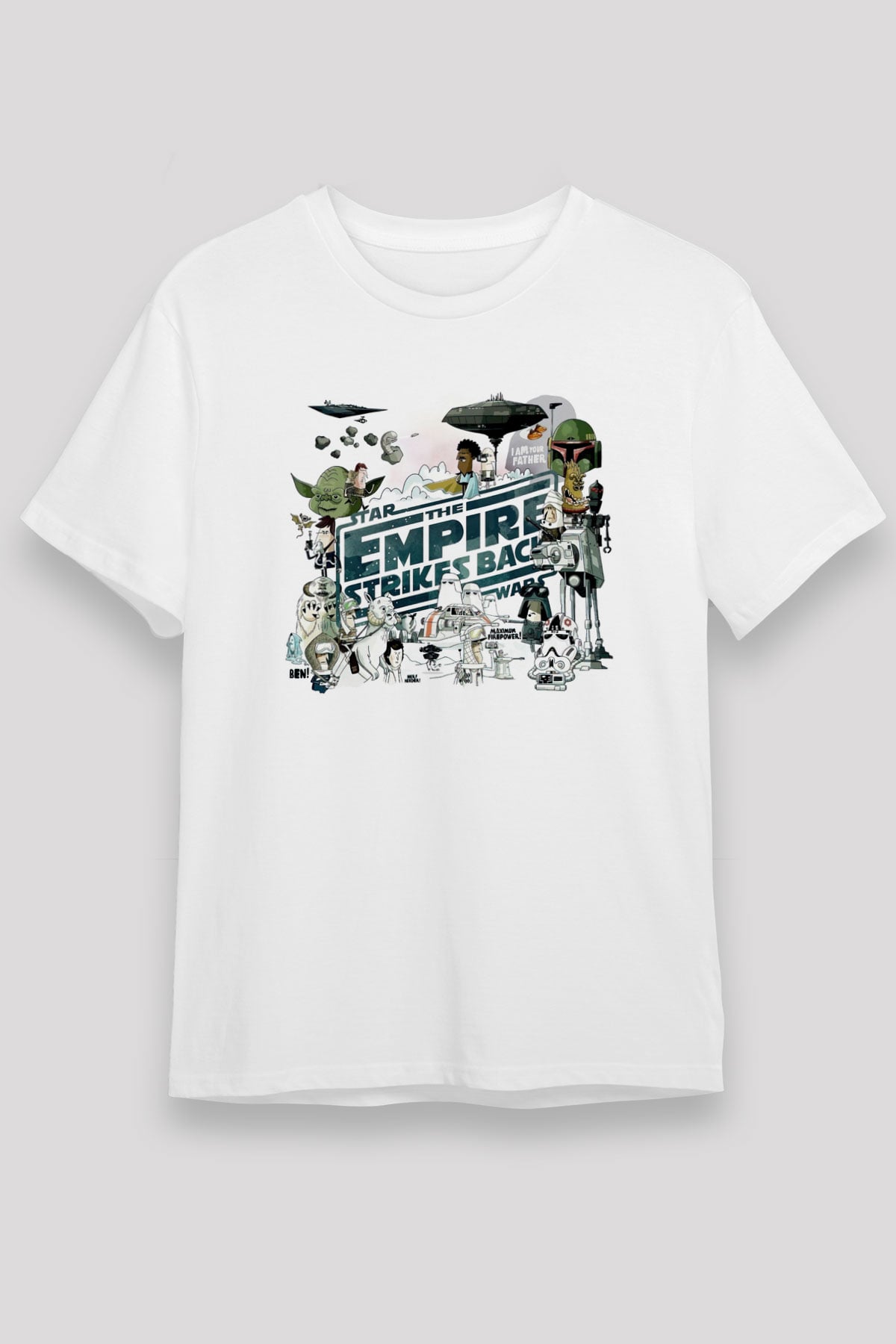 Empire Strikes Back Beyaz Unisex Tişört