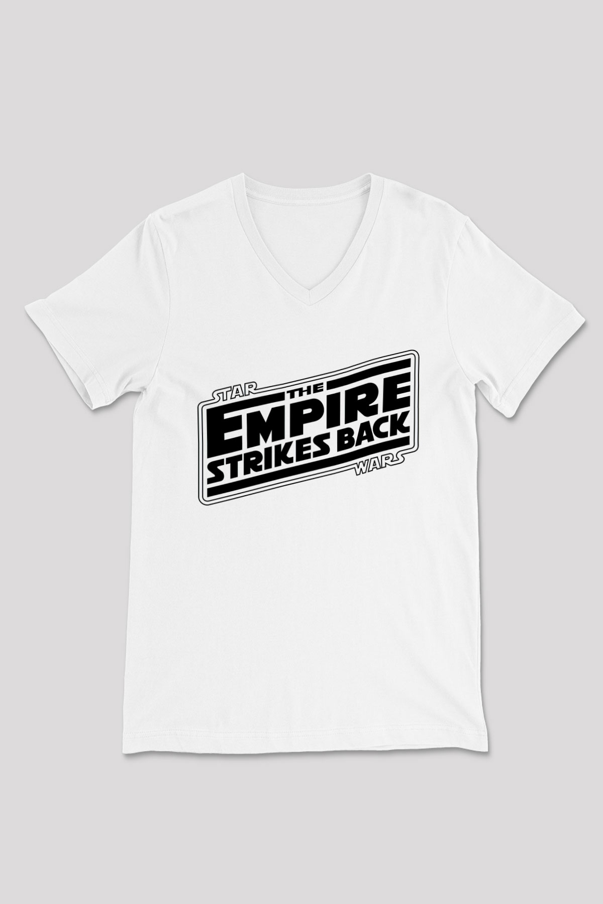 Empire Strikes Back Beyaz Unisex  V Yaka Tişört