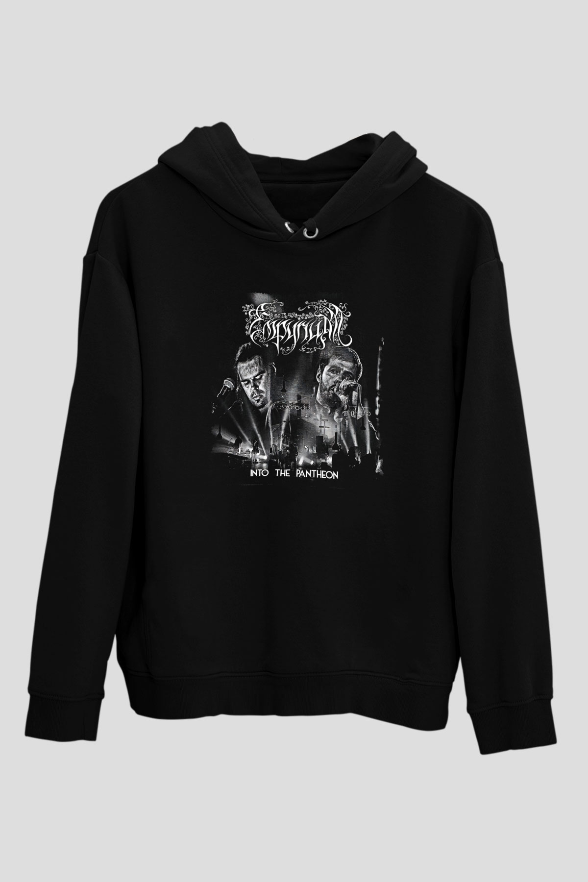 Empyrium Baskılı Unisex Siyah Kapüşonlu Sweatshirt