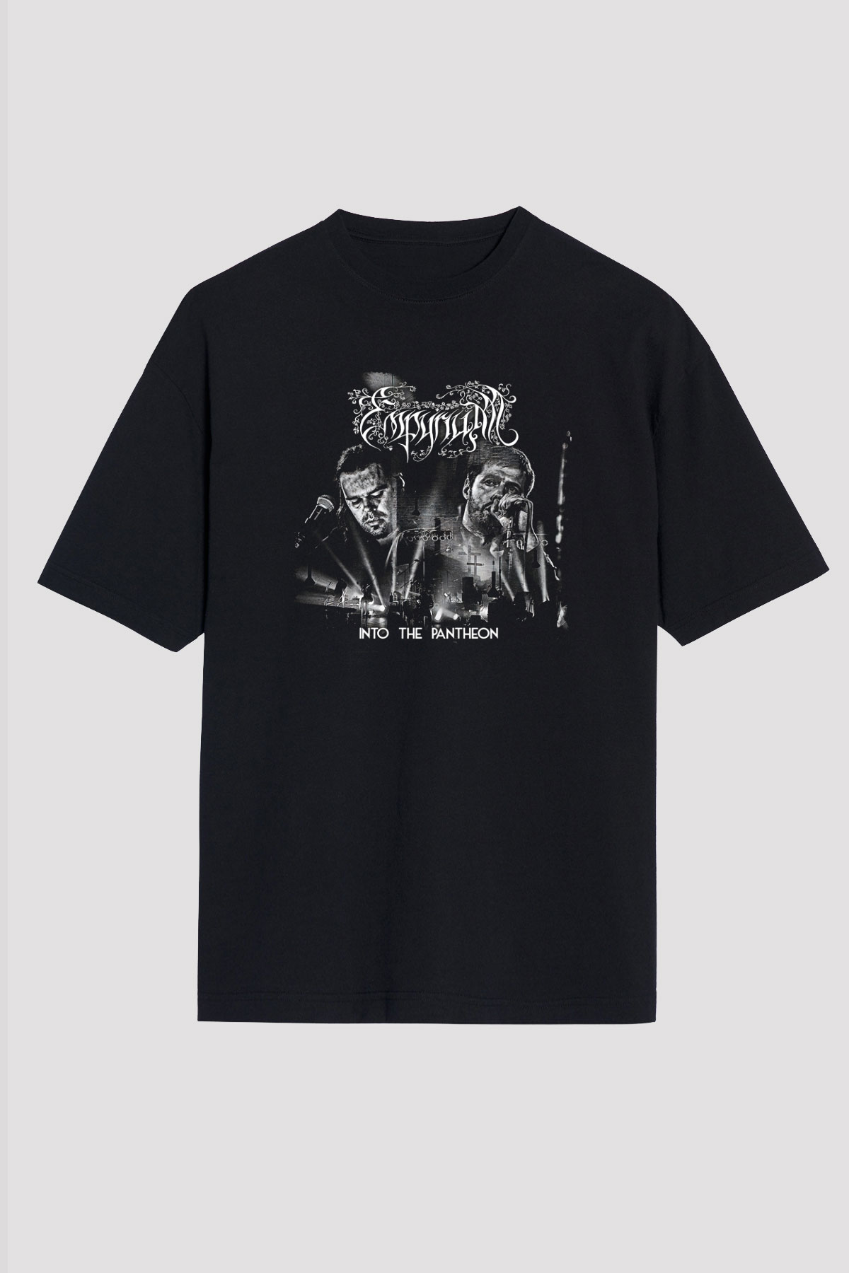 Empyrium Baskılı Unisex Siyah Oversize Tişört - Tshirt