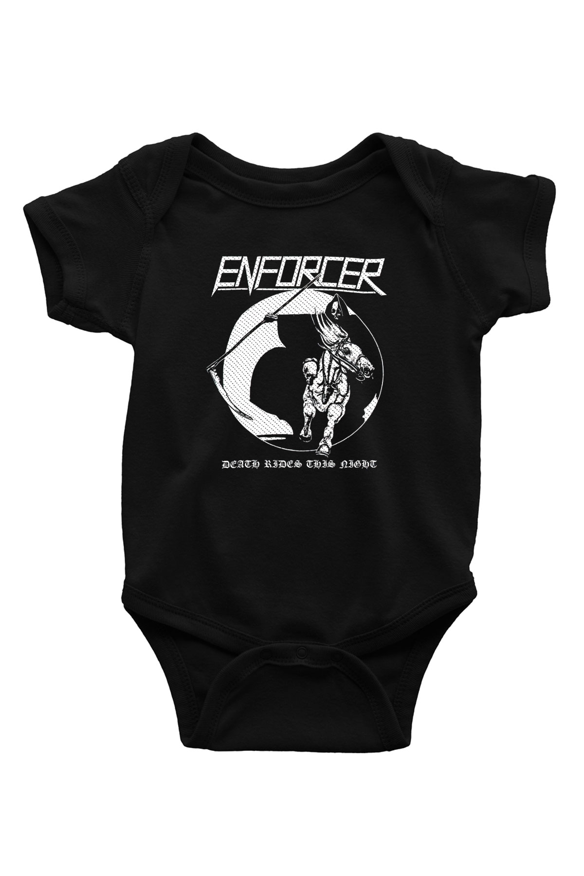 Enforcer Baskılı Unisex Siyah Bebek Body - Zıbın