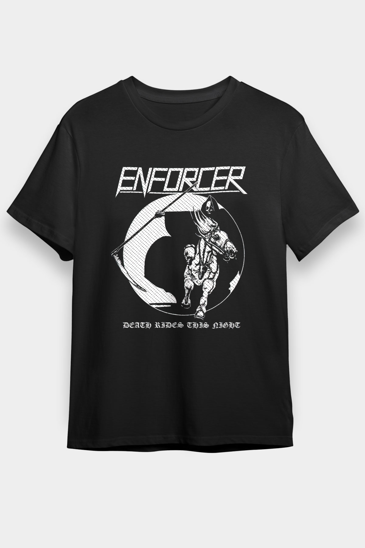 Enforcer Baskılı Unisex Siyah Tişört - Tshirt