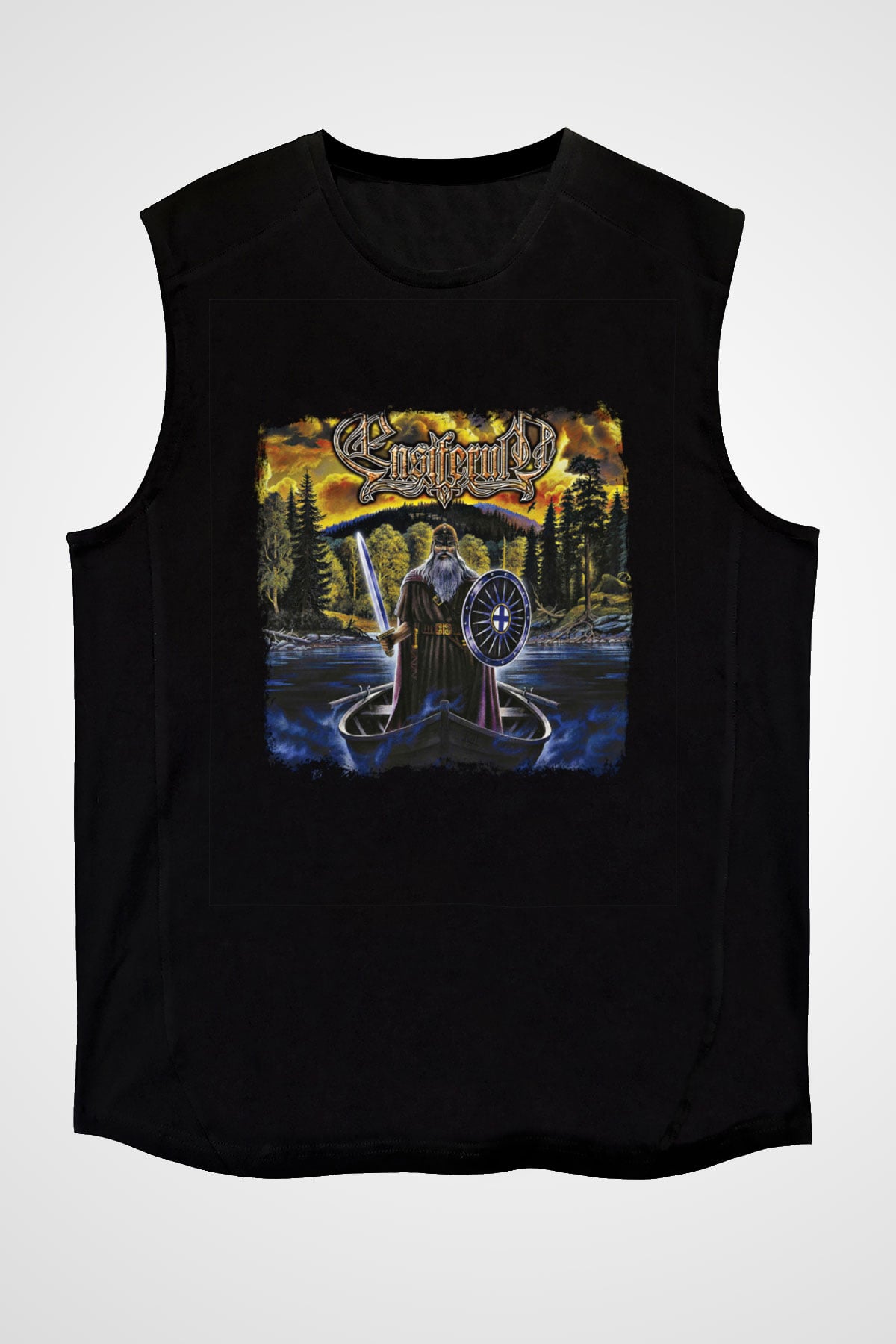 Ensiferum Baskılı Unisex Siyah Kolsuz Tişört