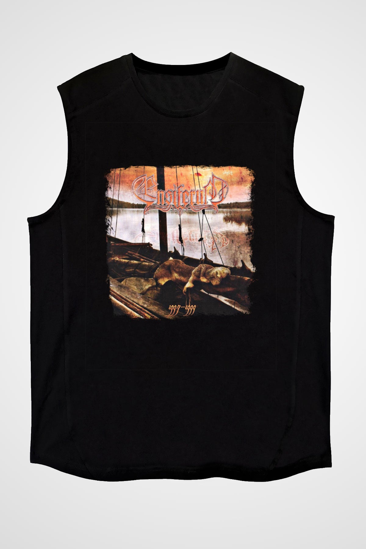 Ensiferum Baskılı Unisex Siyah Kolsuz Tişört
