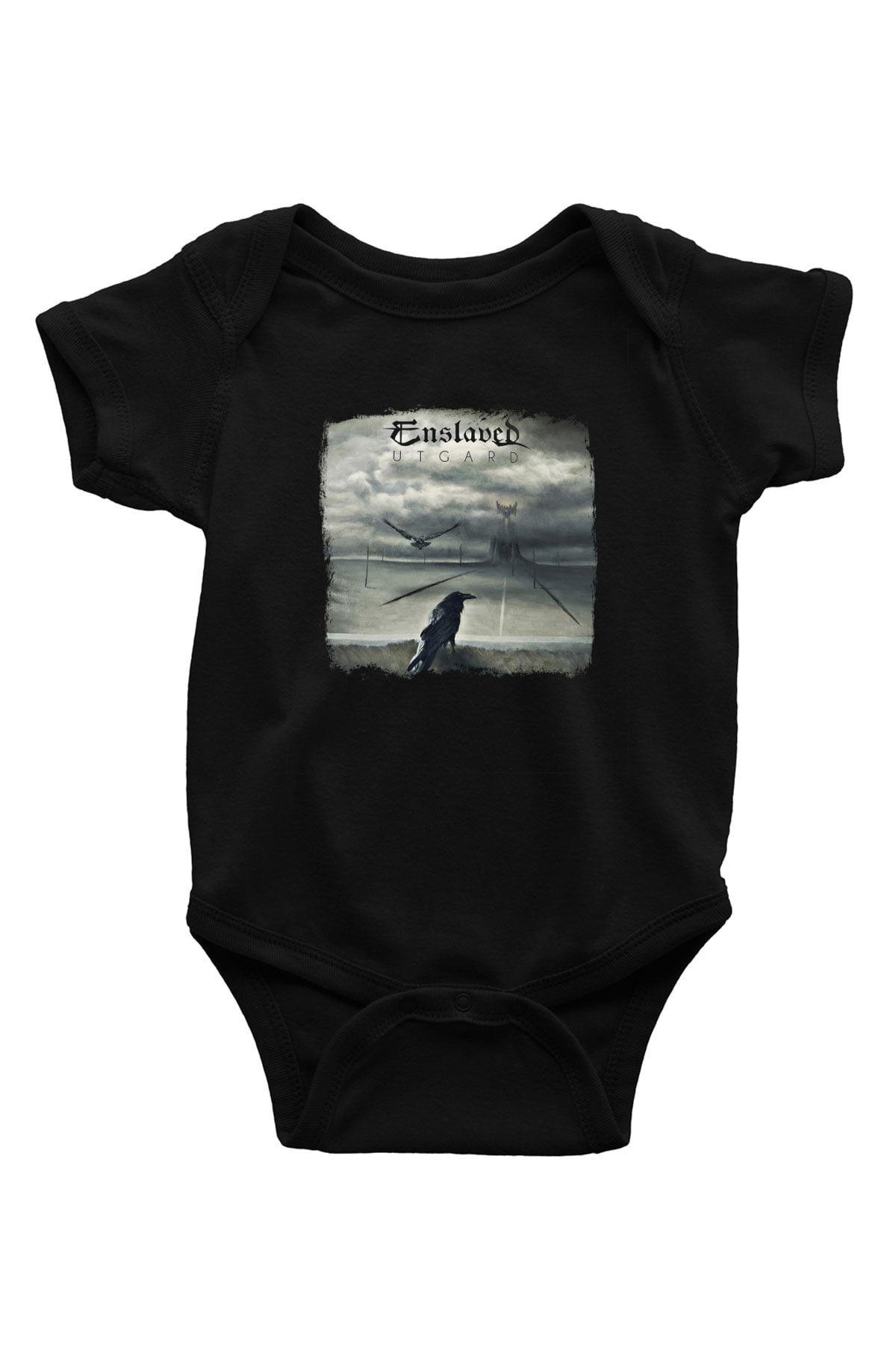Enslaved Baskılı Unisex Siyah Bebek Body - Zıbın