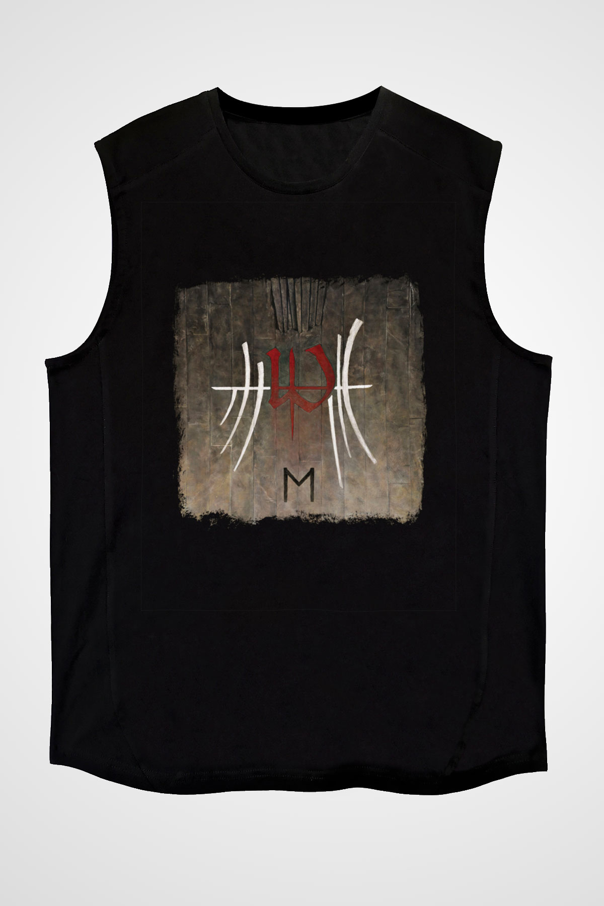Enslaved Baskılı Unisex Siyah Kolsuz Tişört