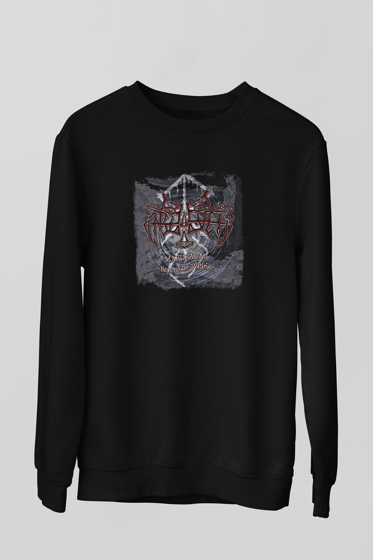 Enslaved Baskılı Unisex Siyah Sweatshirt