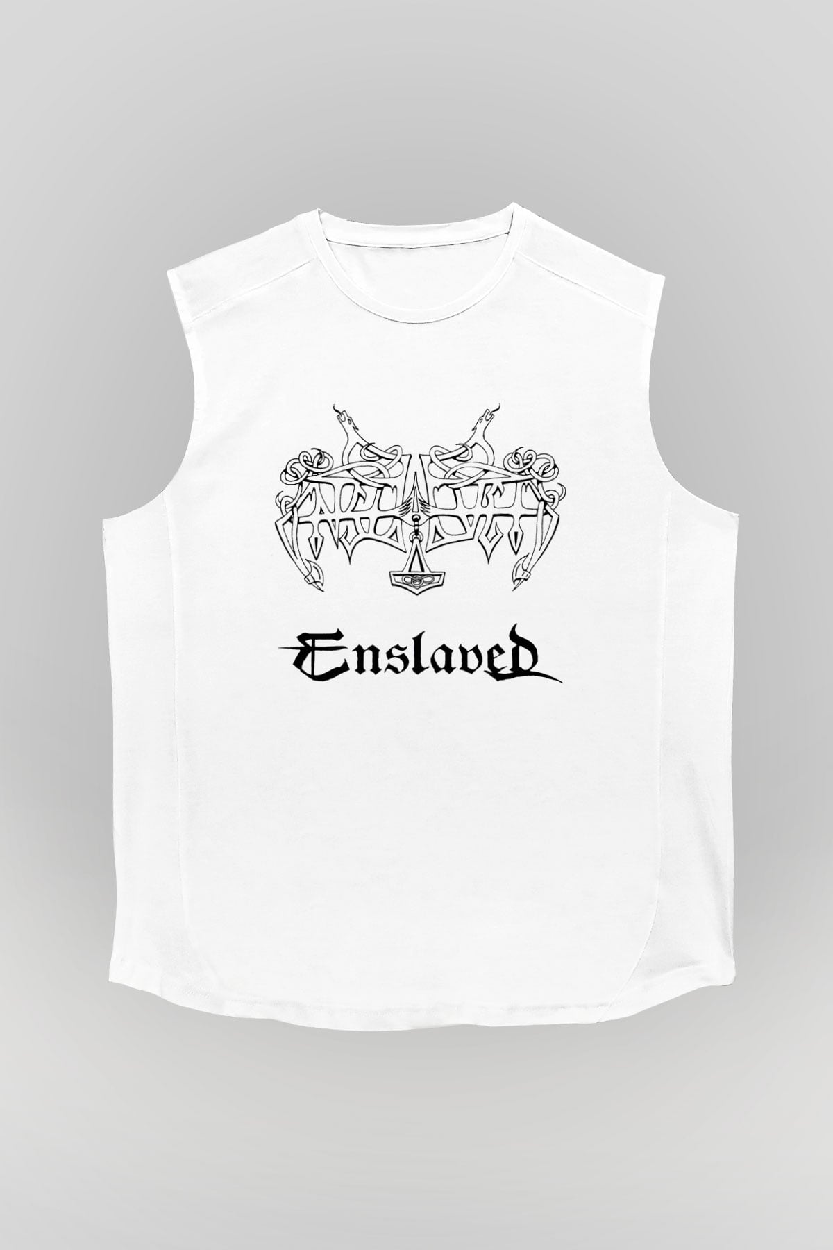Enslaved Beyaz Unisex Kolsuz Tişört