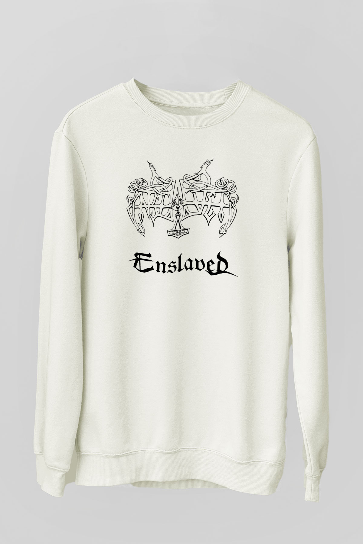 Enslaved Beyaz Unisex Sweatshirt