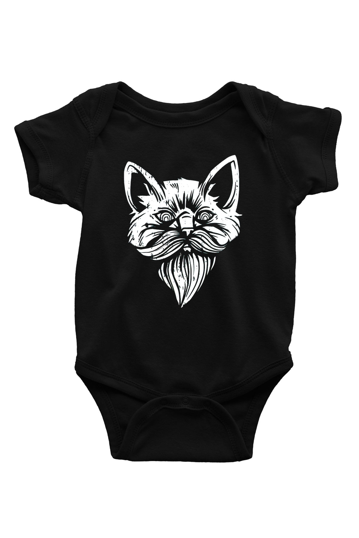 Entellektüel Kedi BaskılıSiyah  Bebek Body - Zıbın