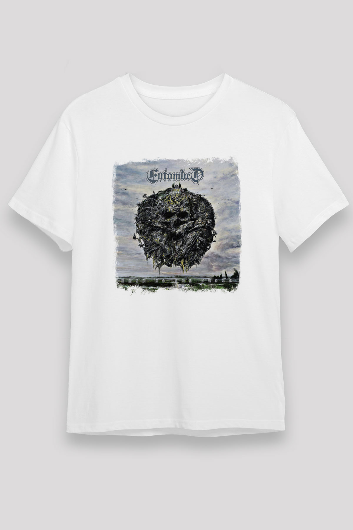 Entombed Baskılı Unisex Beyaz Tişört