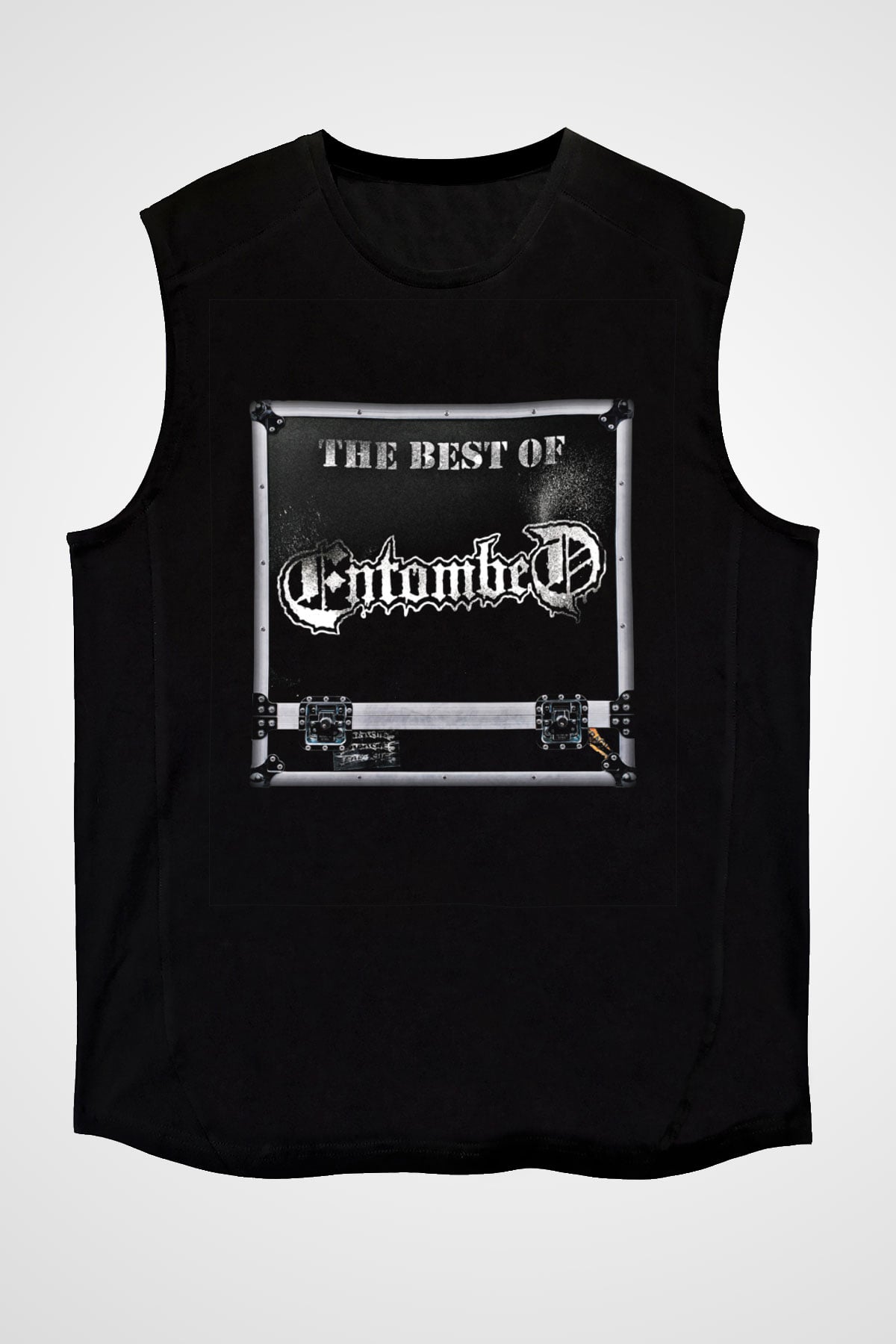 Entombed Baskılı Unisex Siyah Kolsuz Tişört