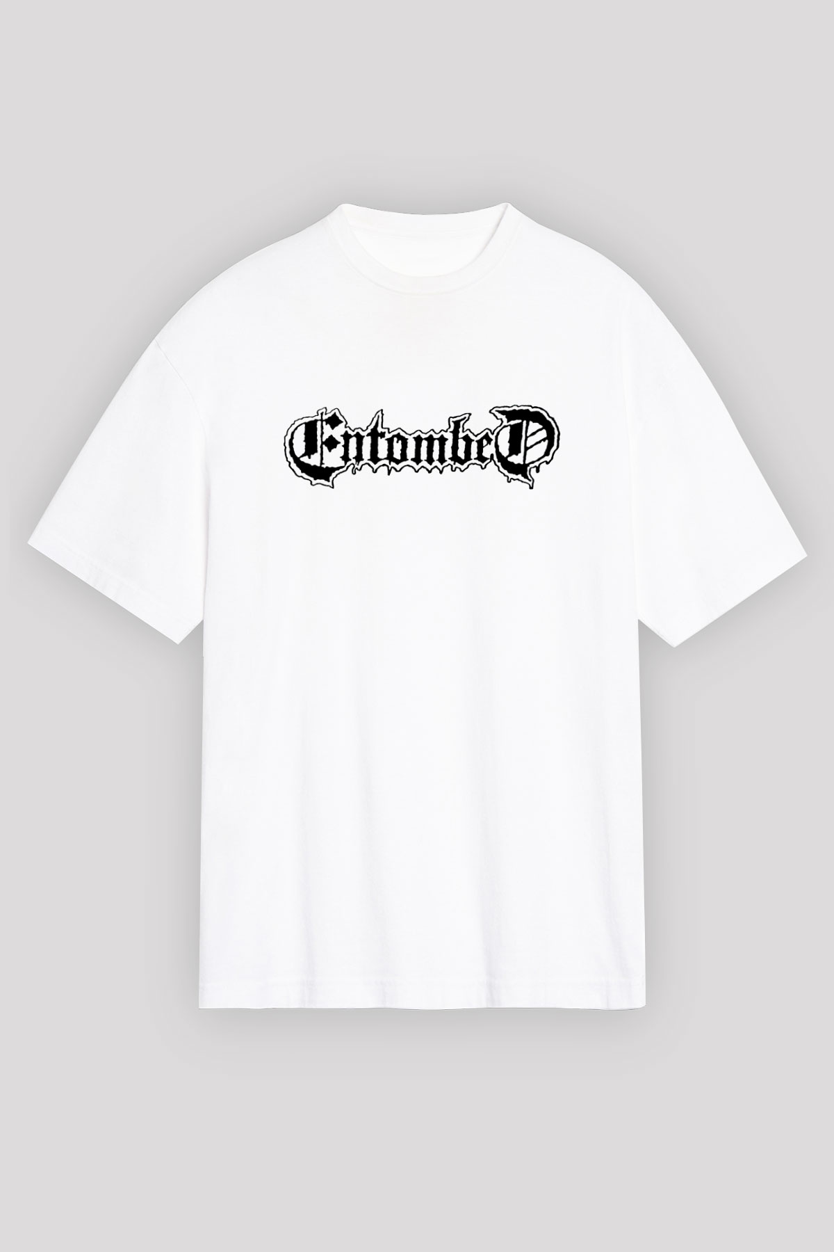 Entombed Beyaz Unisex Oversize Tişört T-Shirt