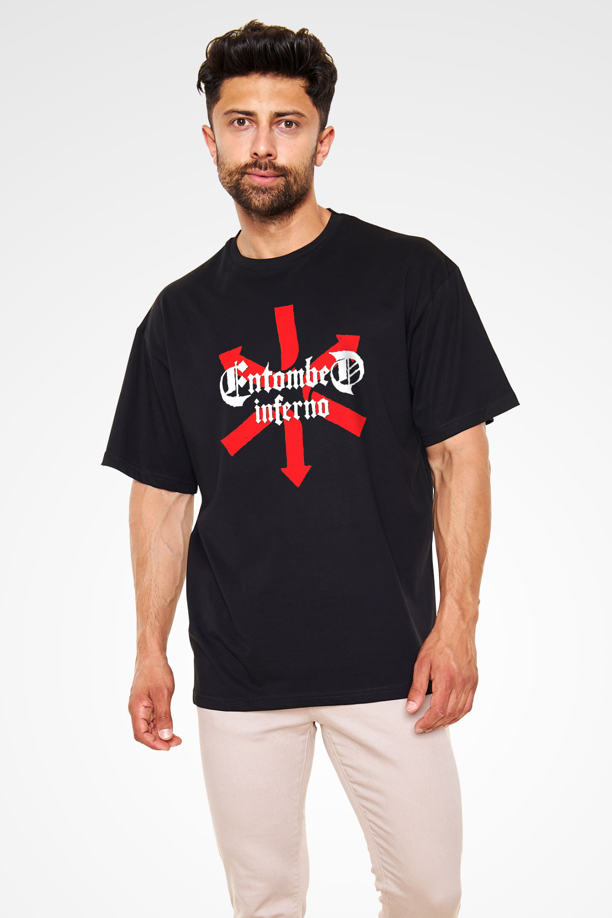 Entombed Siyah Unisex Oversize Tişört T-Shirt