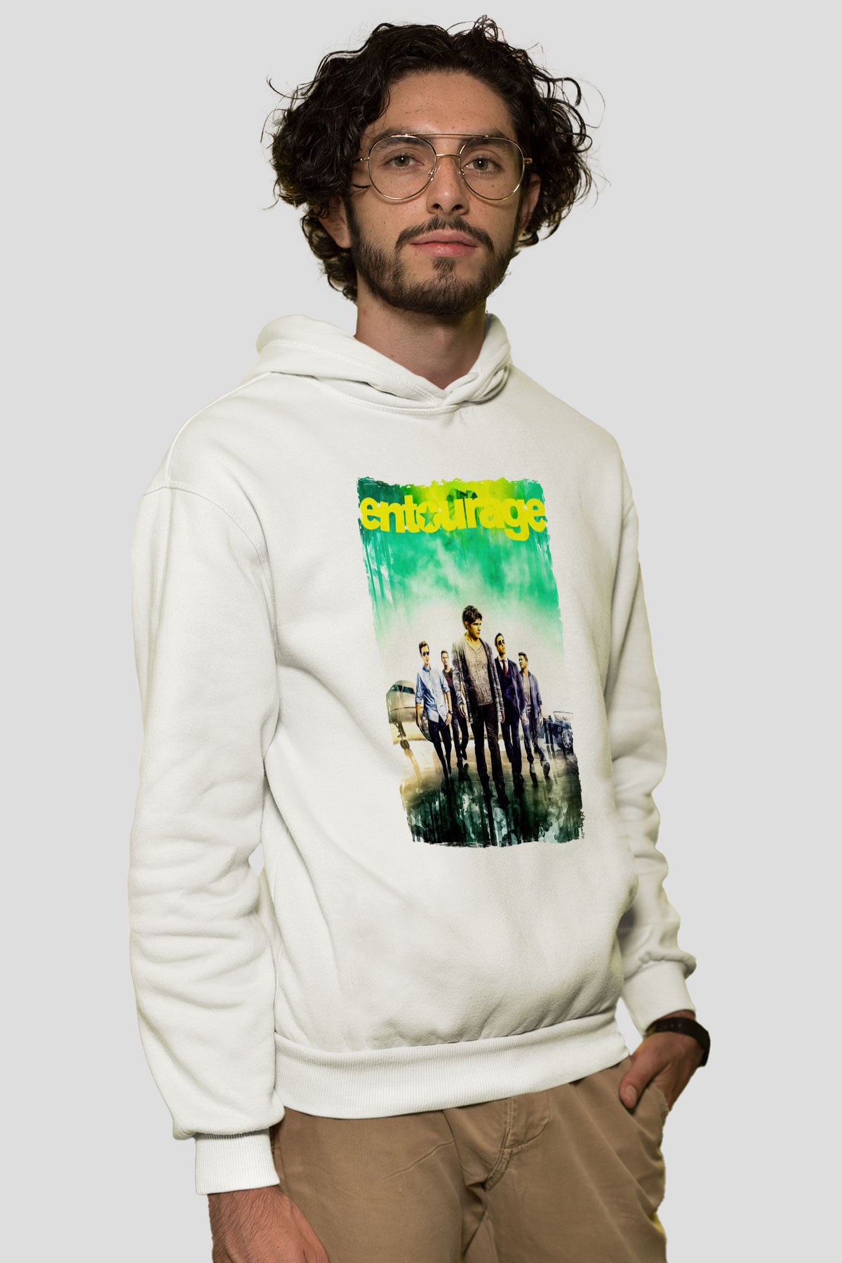 Entourage Beyaz Unisex Hoodie