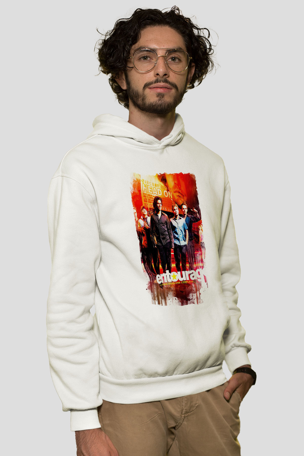 Entourage Beyaz Unisex Hoodie
