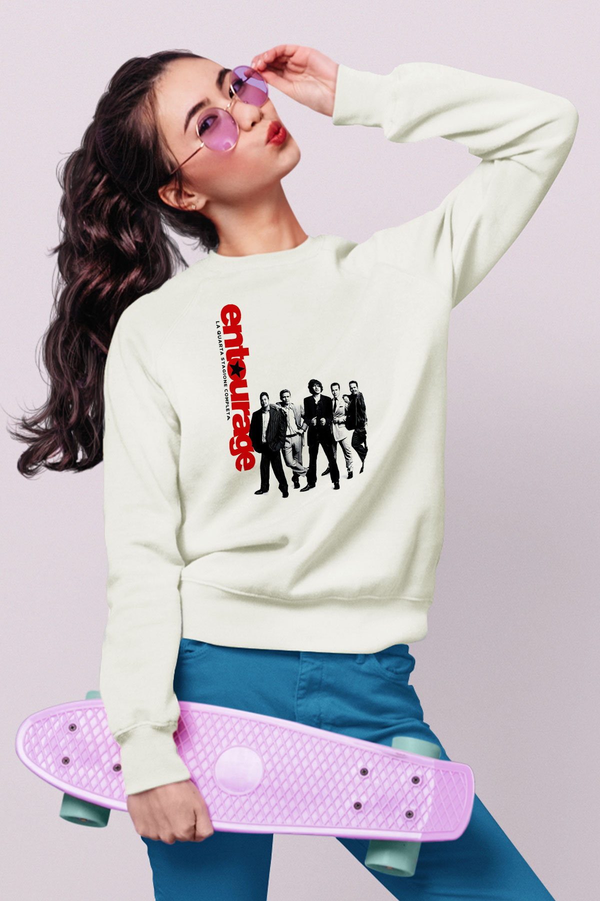 Entourage Beyaz Unisex Sweatshirt