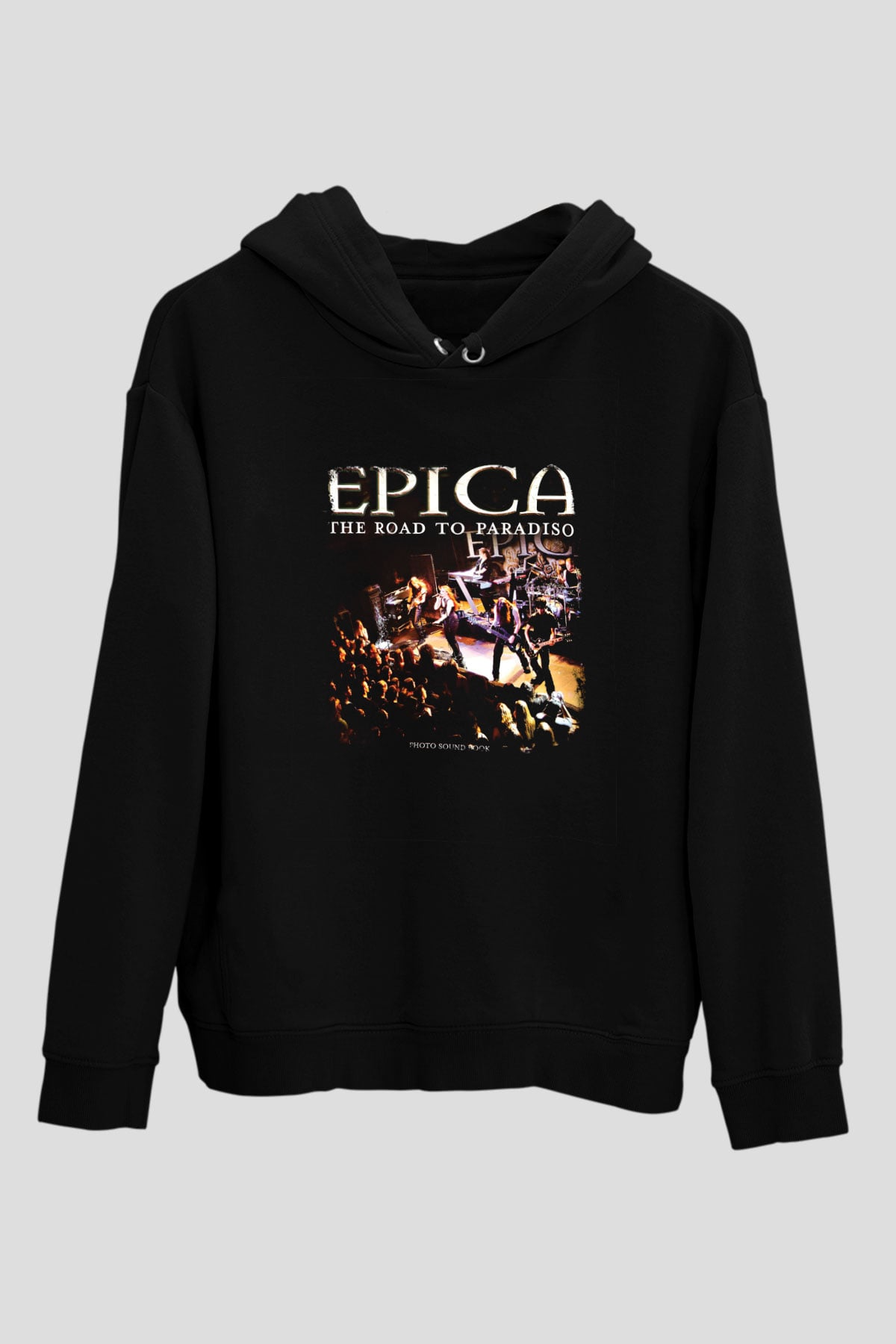 Epica Baskılı Unisex Siyah Hoodie