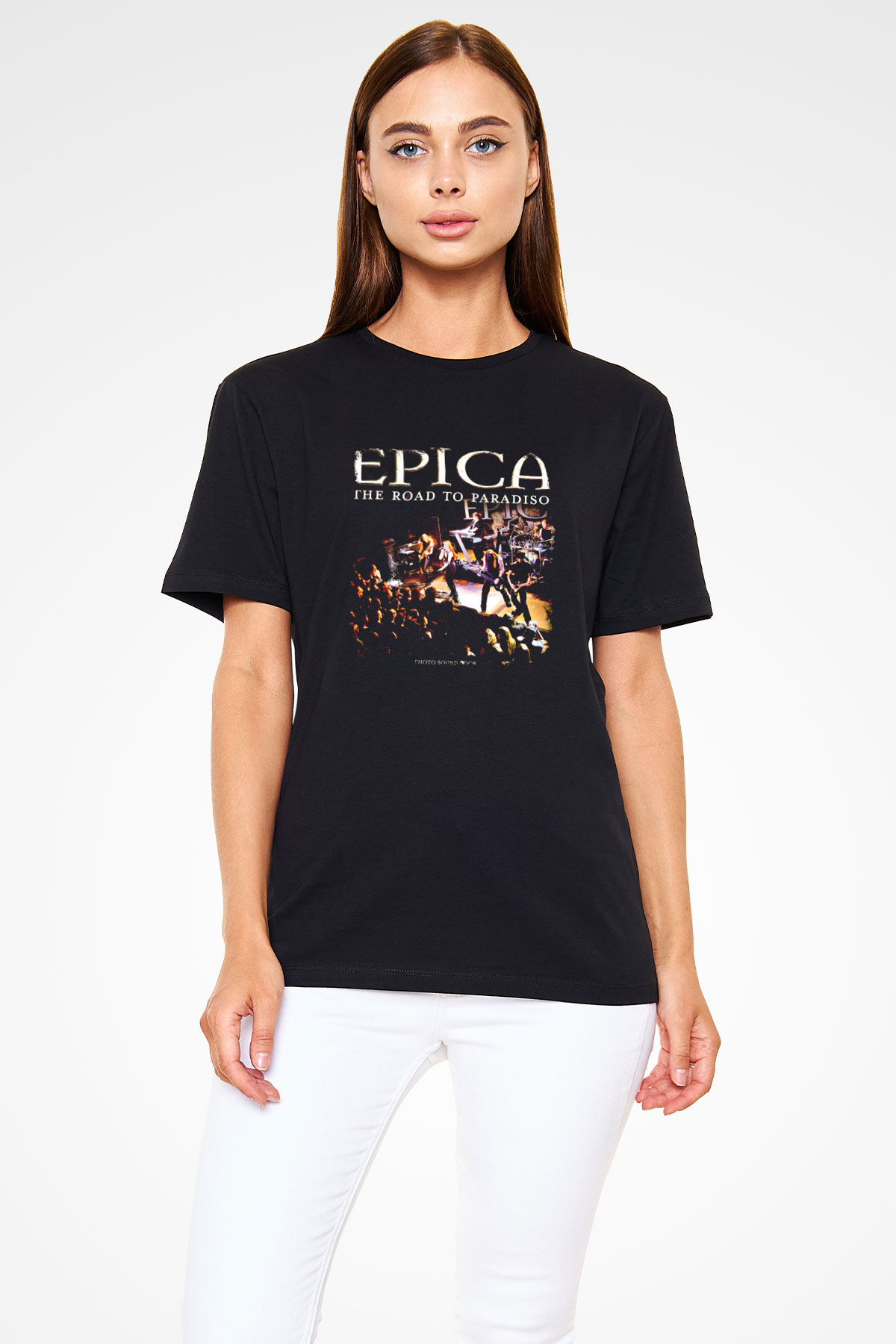 Epica Baskılı Unisex Siyah Tişört