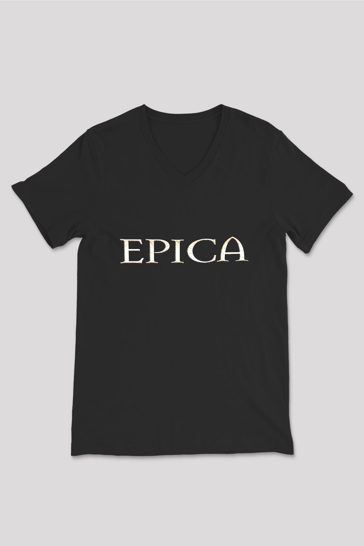 Epica Siyah Unisex V Yaka Tişört T-Shirt