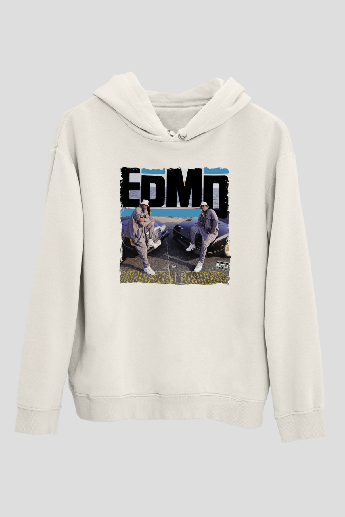 EPMD Beyaz Unisex Kapüşonlu Sweatshirt