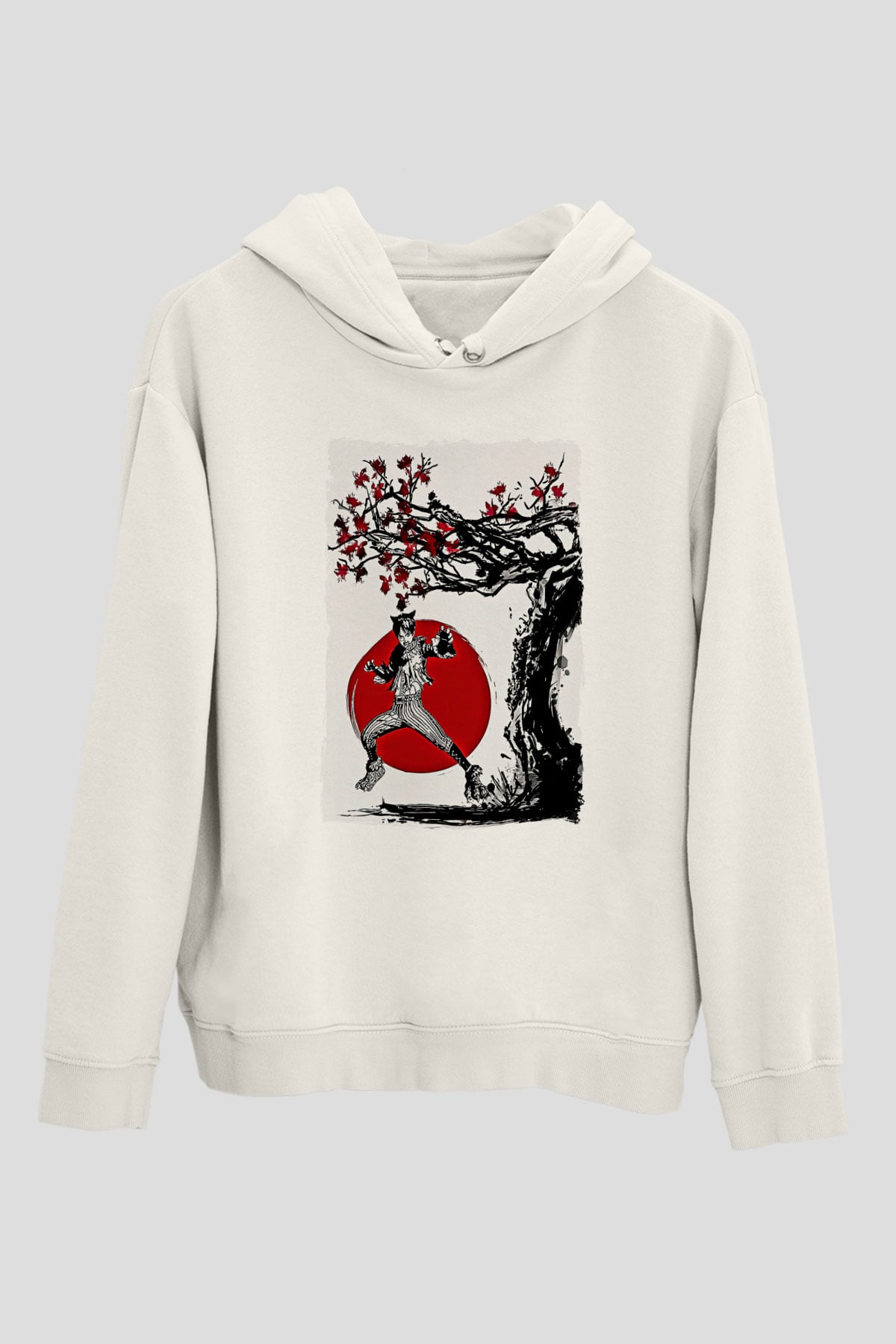 Eren Jaeger Baskılı Beyaz Unisex Hoodie