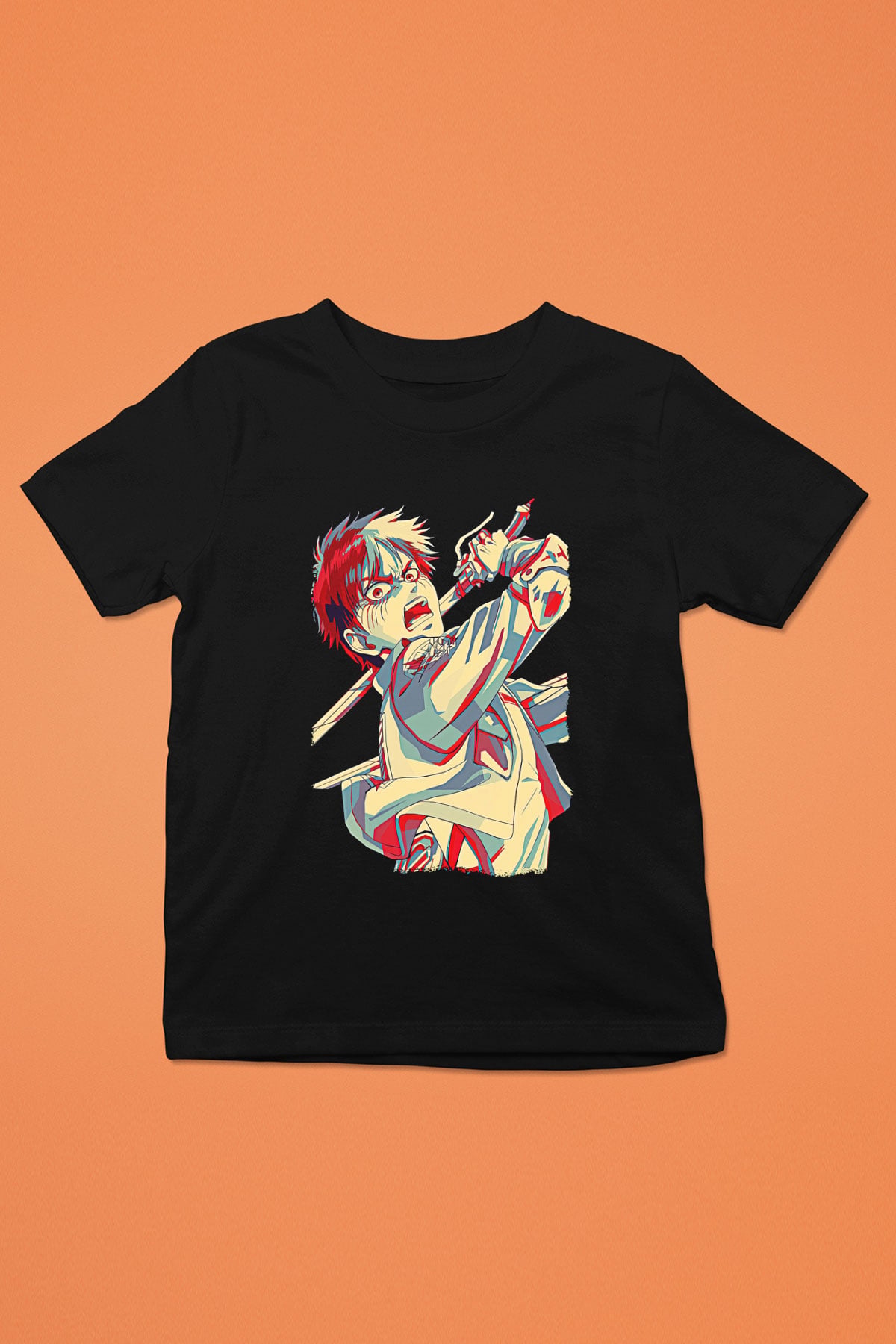 Eren Jaeger Baskılı Unisex Siyah Çocuk Tişört - Tshirt