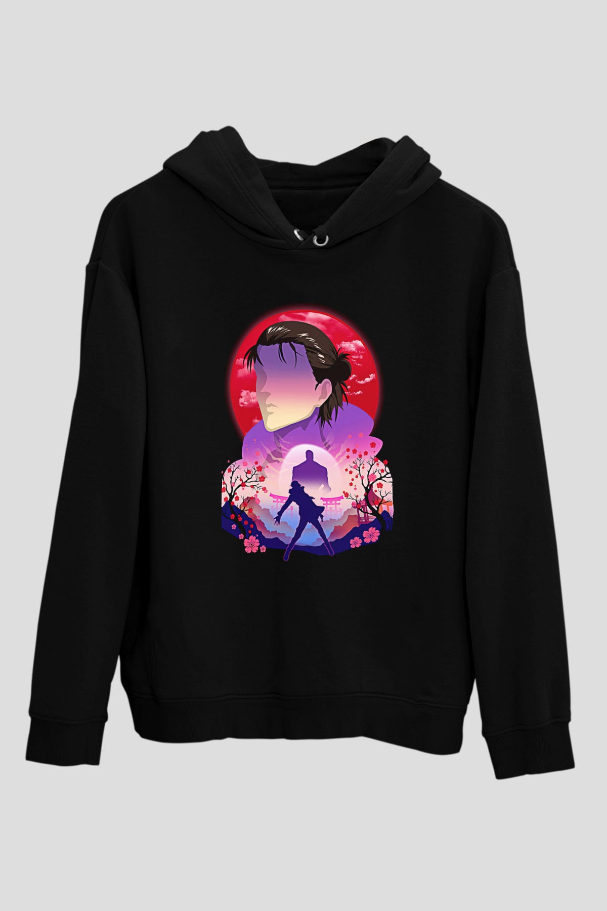 Eren Jaeger Baskılı Unisex Siyah Hoodie