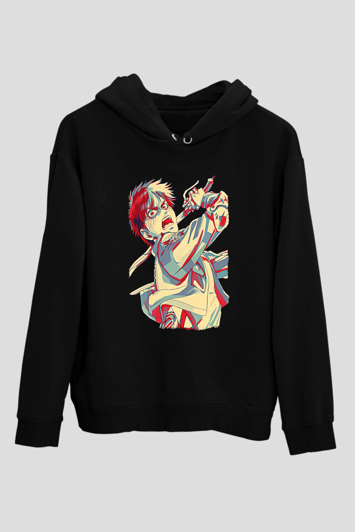 Eren Jaeger Baskılı Unisex Siyah Hoodie
