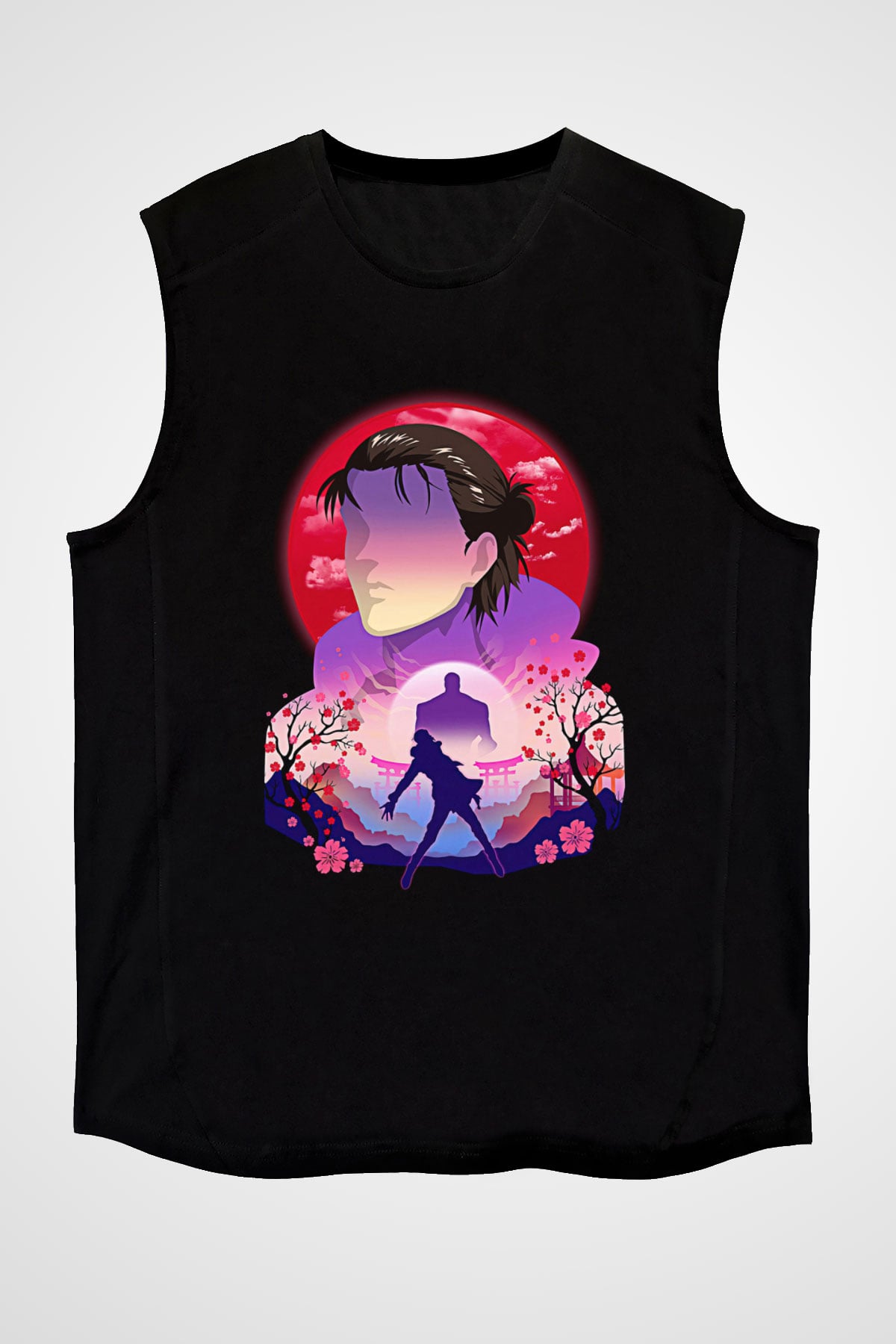 Eren Jaeger Baskılı Unisex Siyah Kolsuz Tişört - Tshirt