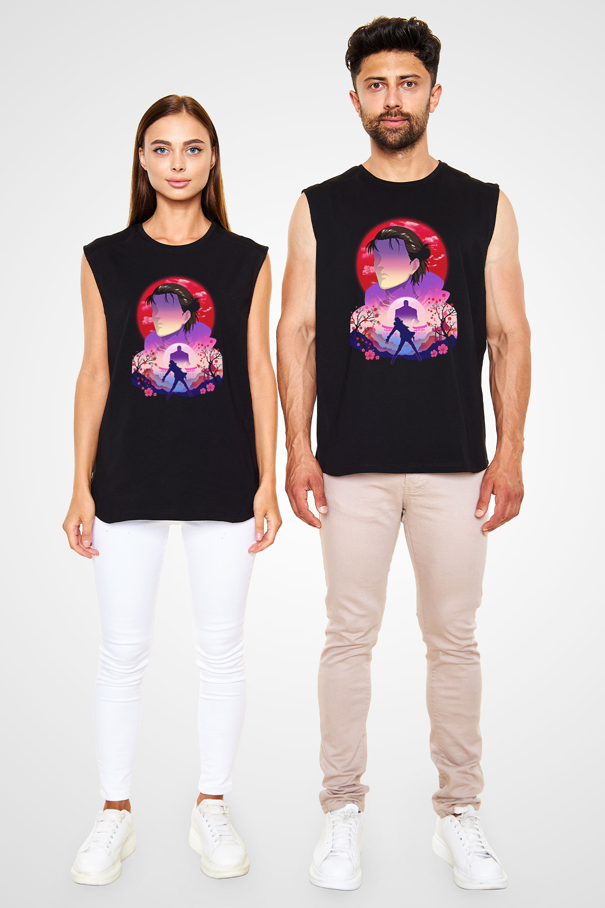 Eren Jaeger Baskılı Unisex Siyah Kolsuz Tişört - Tshirt
