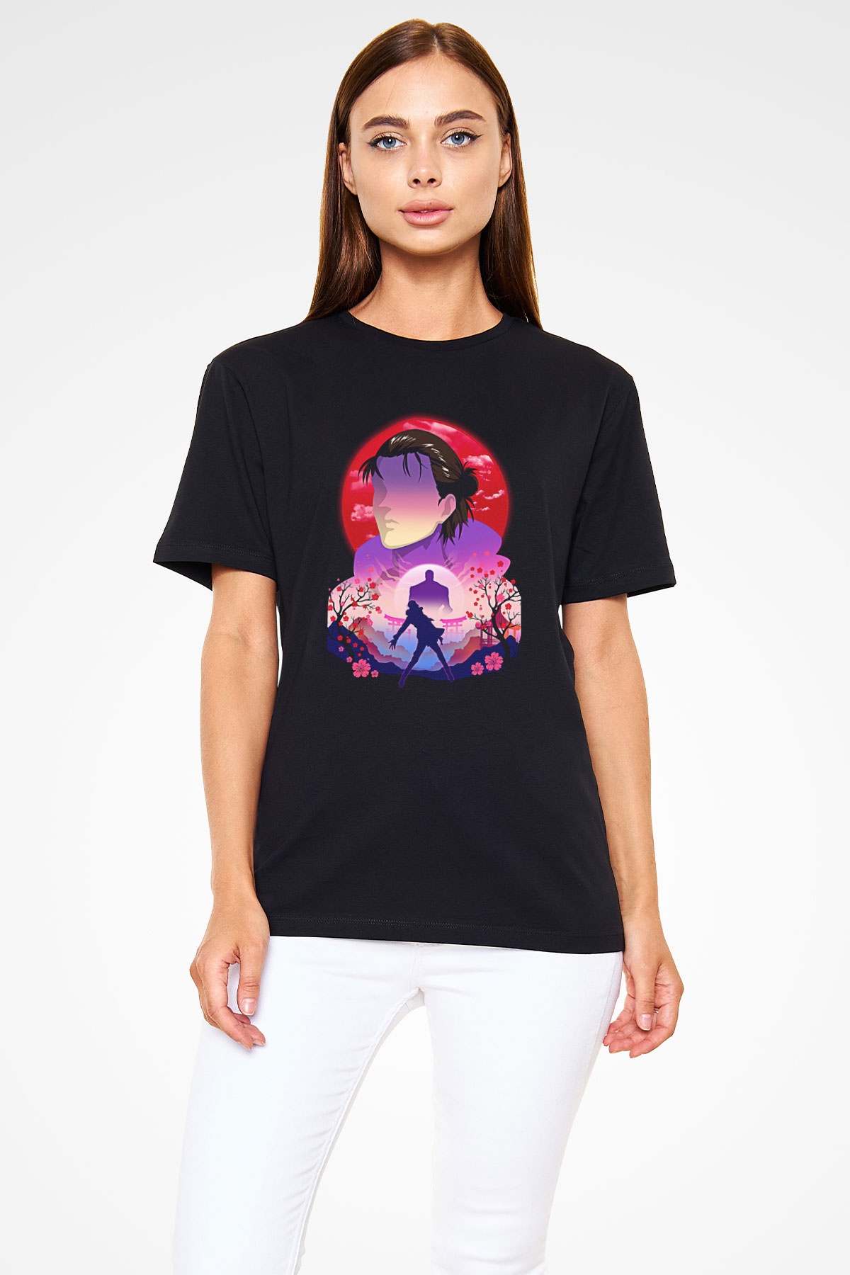 Eren Jaeger Baskılı Unisex Siyah Tişört - Tshirt