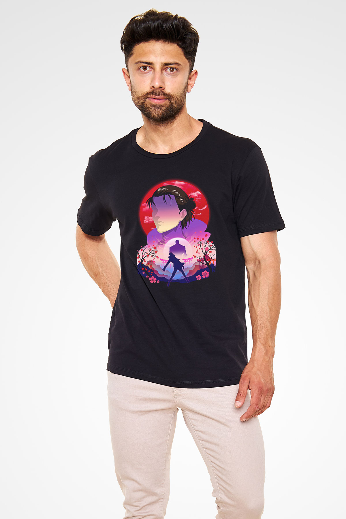Eren Jaeger Baskılı Unisex Siyah Tişört - Tshirt