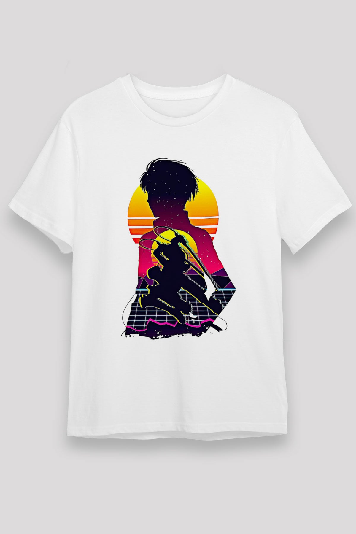 Eren Jaeger Unisex Baskılı Beyaz Tişört - Tshirt