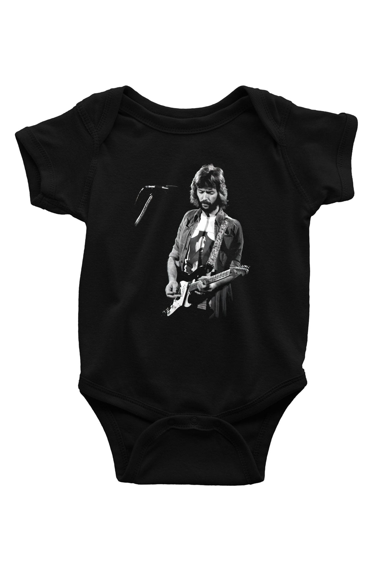 Eric Clapton Baskılı Siyah Bebek Body - Zıbın