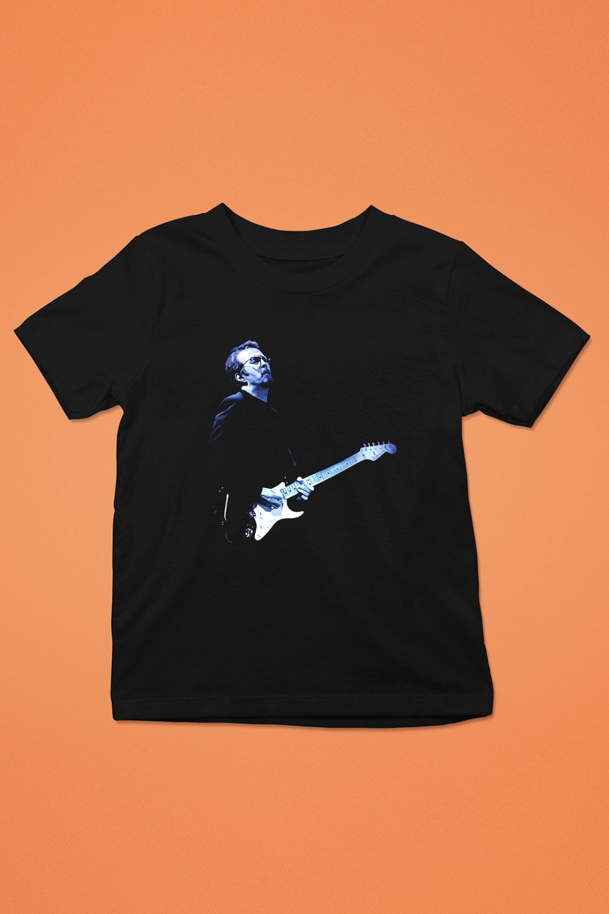 Eric Clapton Baskılı Siyah Unisex Çocuk Tişört