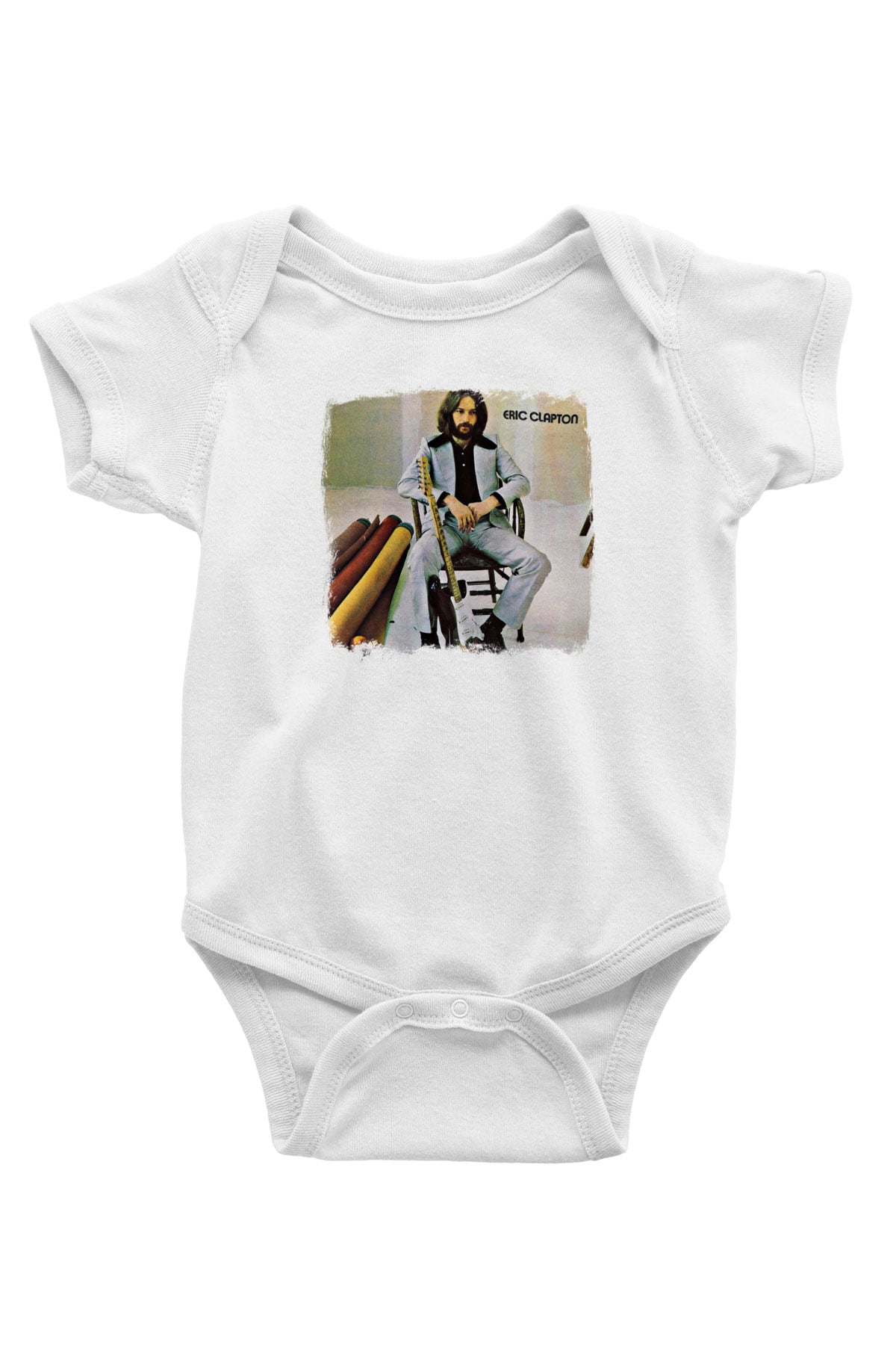 Eric Clapton Baskılı Unisex Beyaz Bebek Body - Zıbın