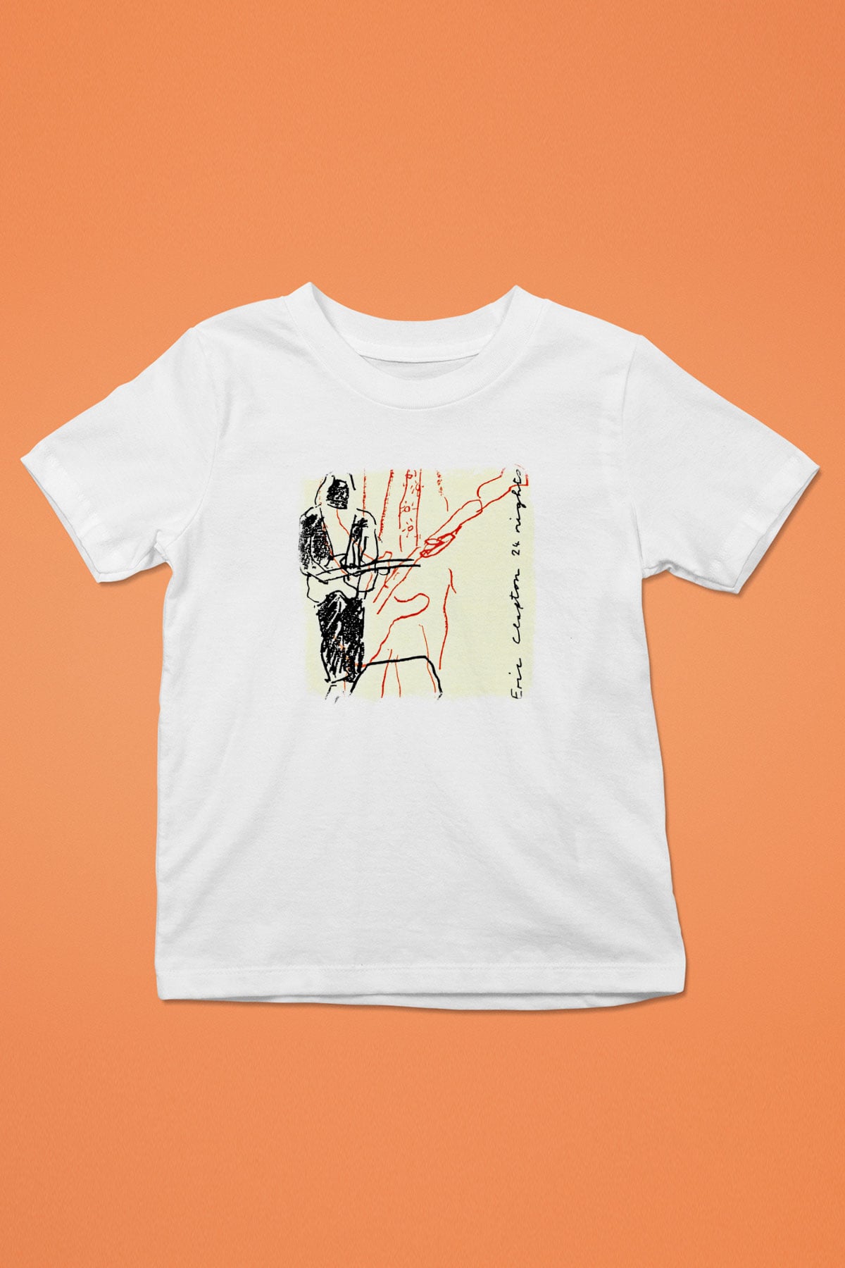 Eric Clapton Baskılı Unisex Beyaz Çocuk Tişört
