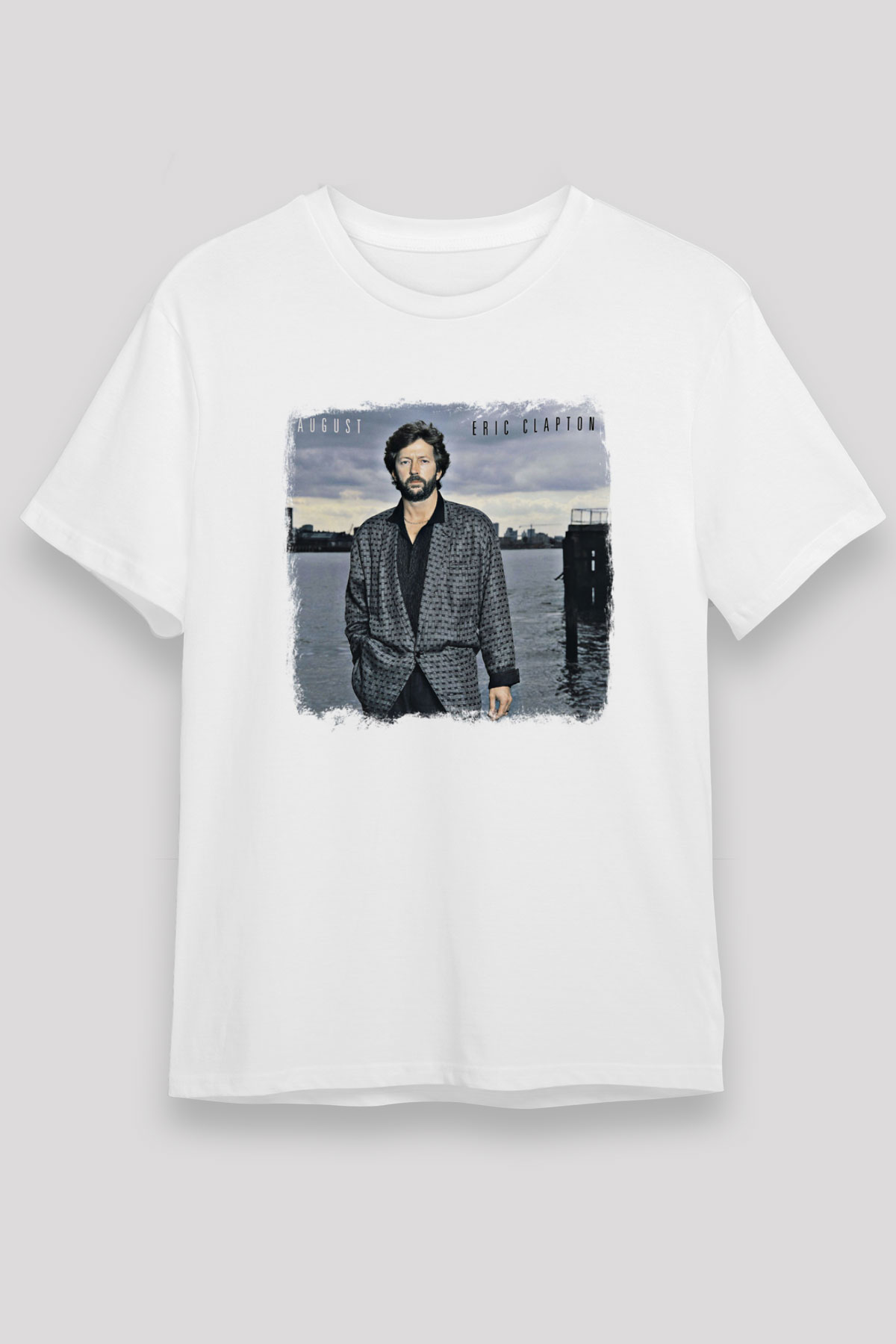 Eric Clapton Baskılı Unisex Beyaz Tişört