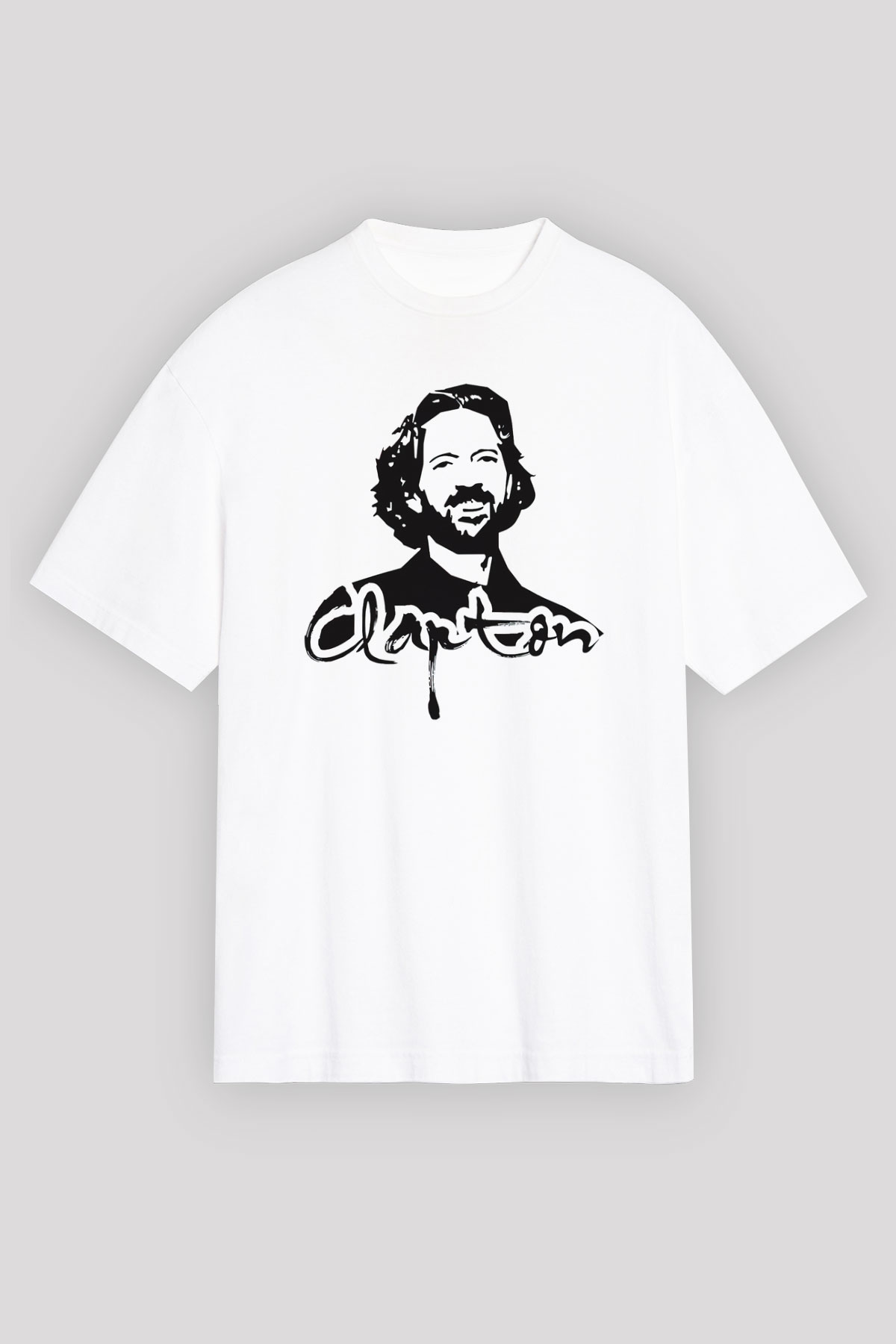 Eric Clapton Beyaz Unisex Oversize Tişört T-Shirt