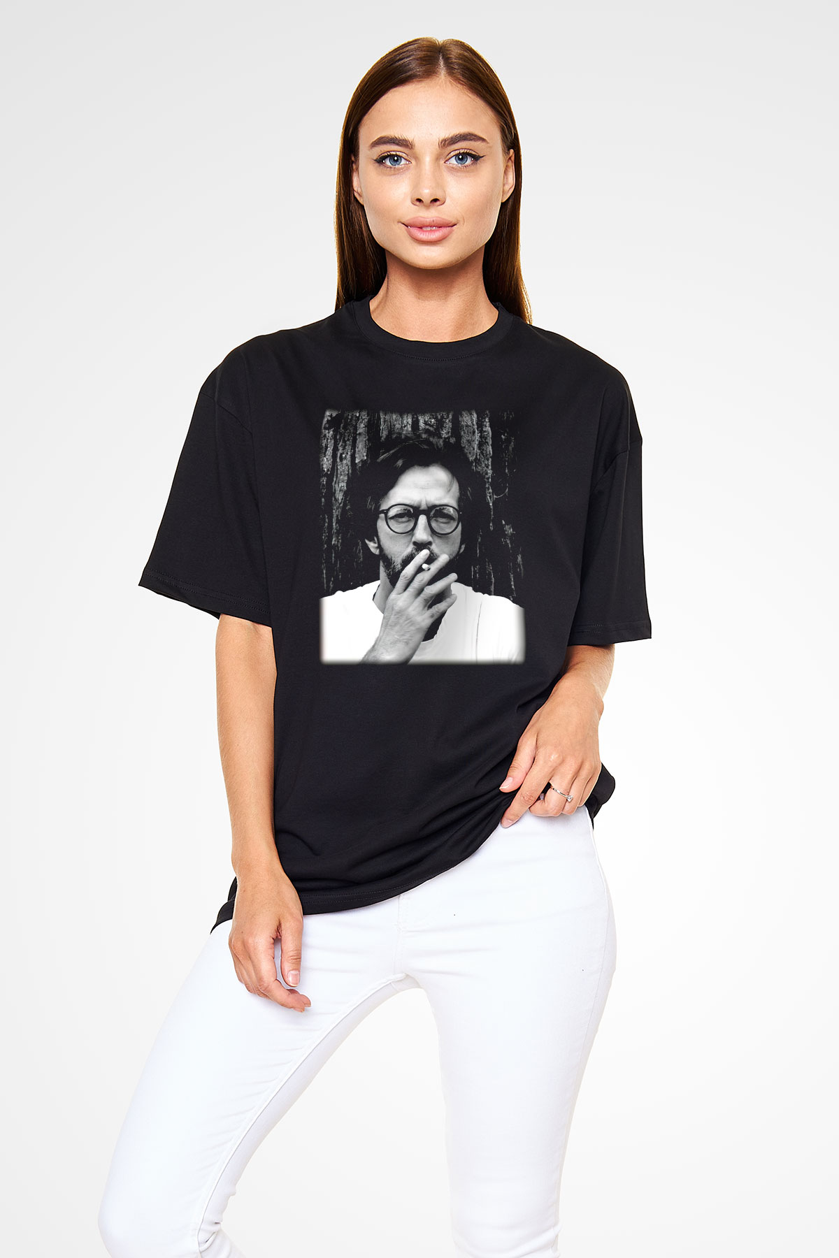 Eric Clapton Siyah Unisex Oversize Tişört T-Shirt