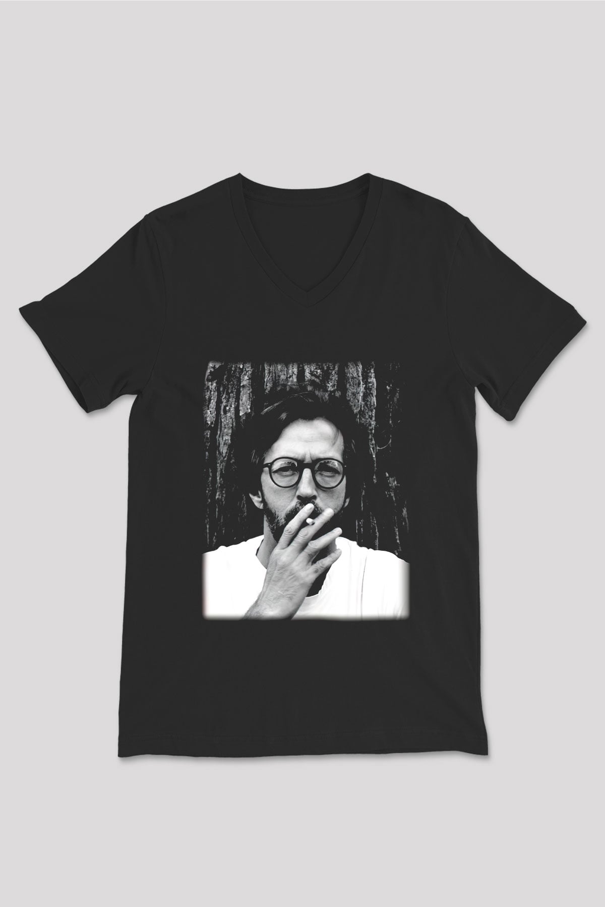 Eric Clapton Siyah Unisex V Yaka Tişört T-Shirt